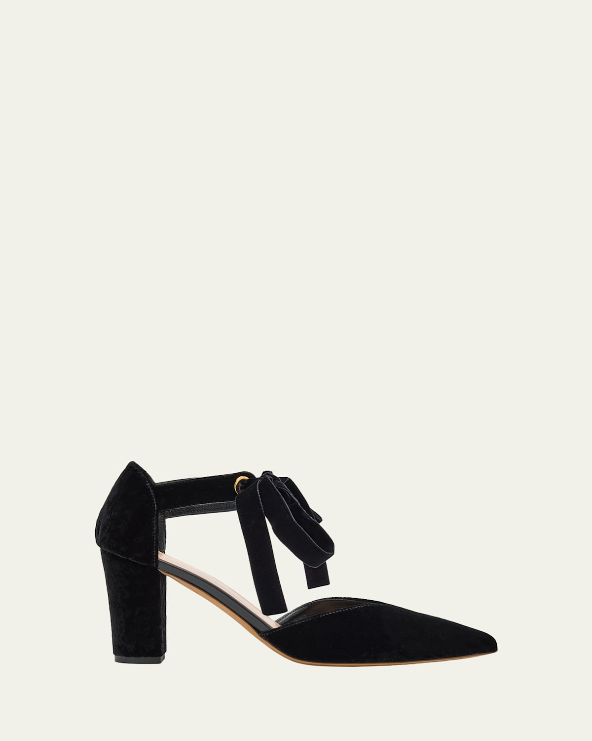 Ulla Johnson Corinna Velvet Bow Pumps In Black
