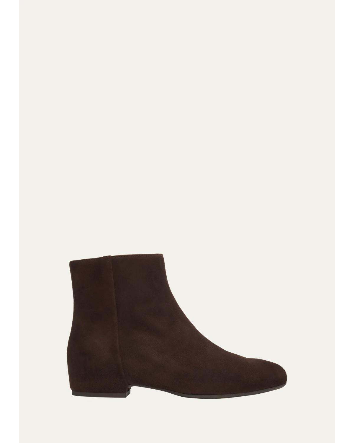 Aquatalia 35mm Ulyssa Waterproof Suede Hidden Wedge Ankle Boots In Brown