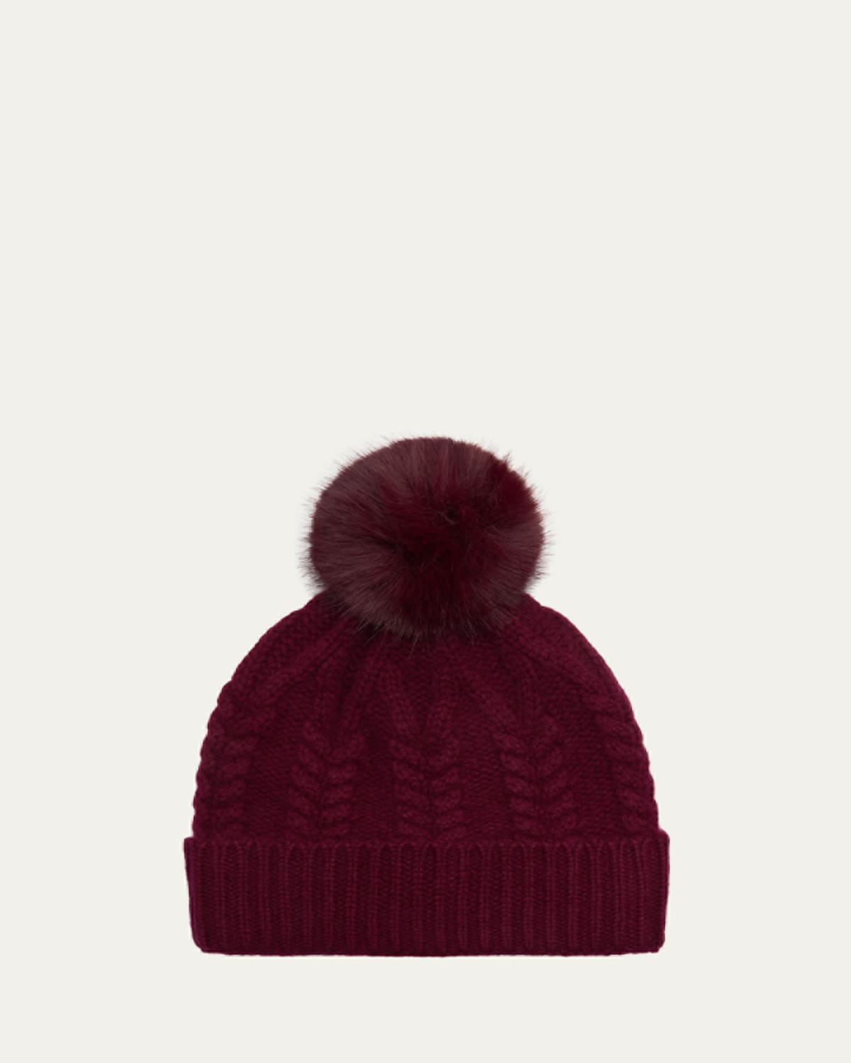 Sofia Cashmere Faux Fur Pom Cashmere Beanie
