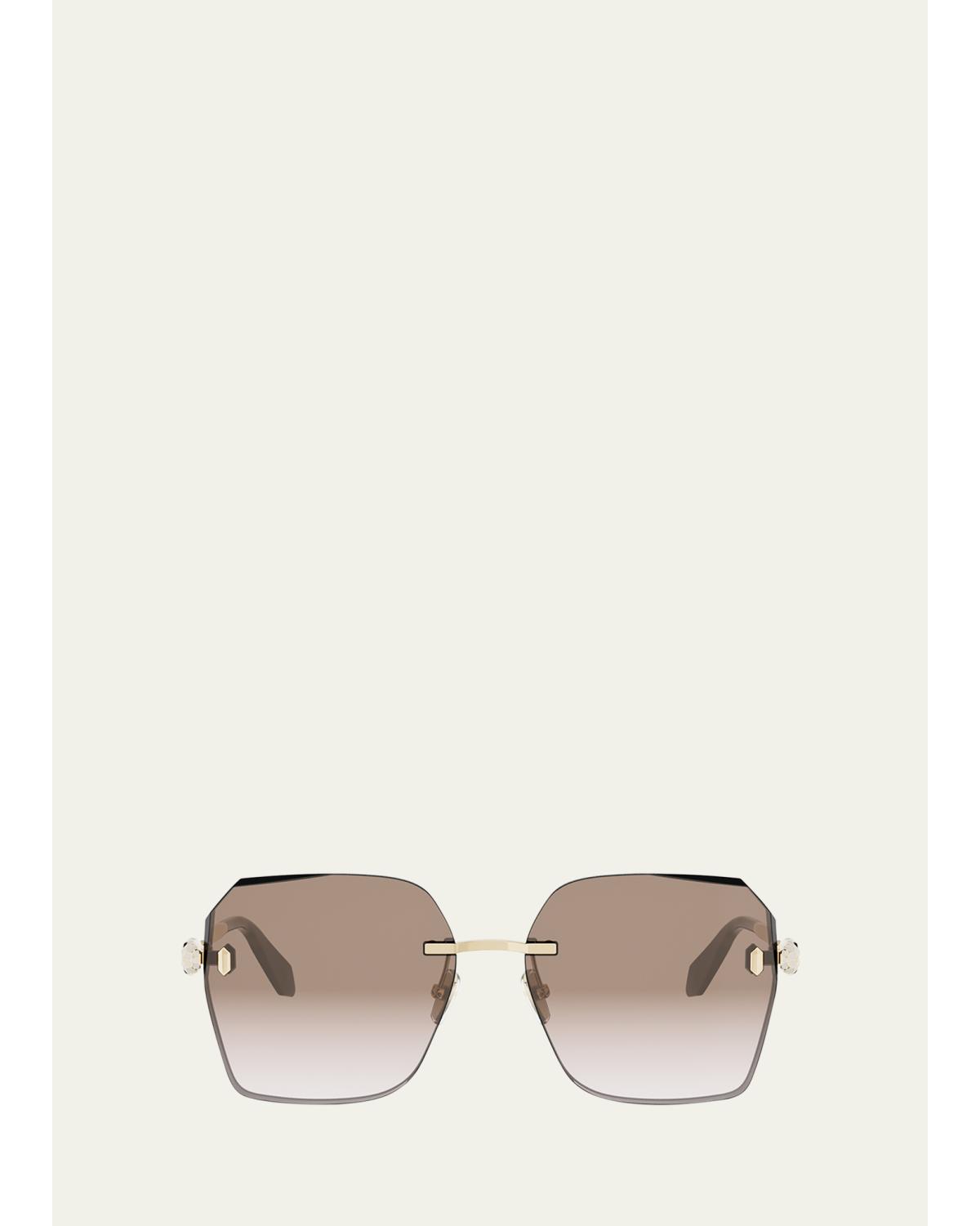 Serpenti Forever Metal Square Sunglasses