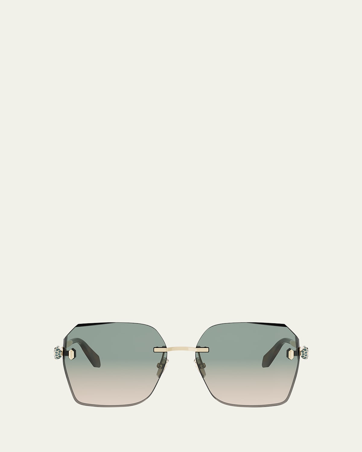 Bvlgari Serpenti Forever Metal Square Sunglasses In Gold