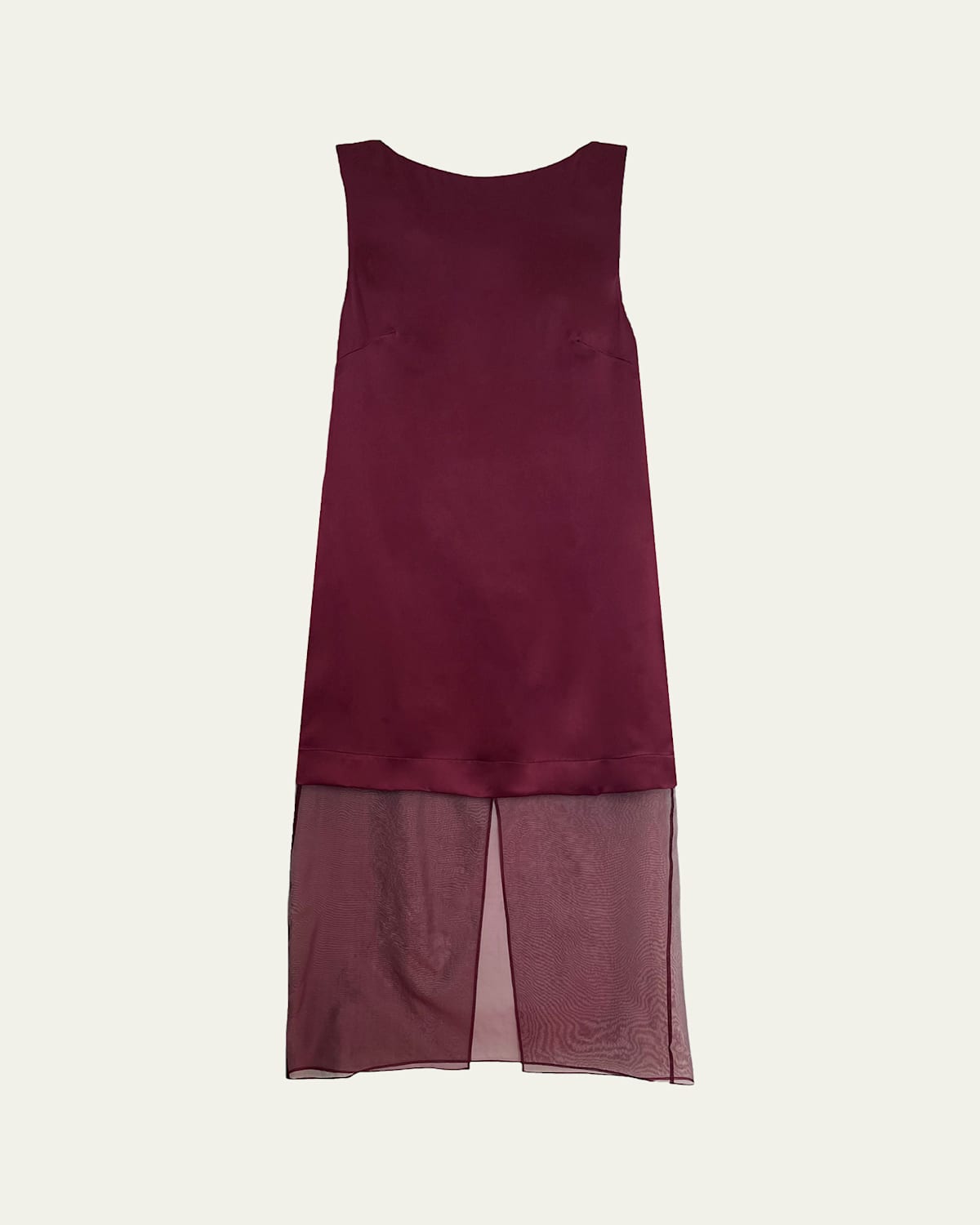 Esse Studios Rio Cowl-back Organza Overlay Dress In Burgundy