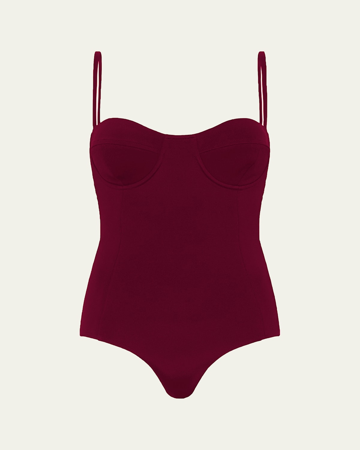 Esse Studios Sculpted Sleeveless Crepe Bodysuit In Burgundy