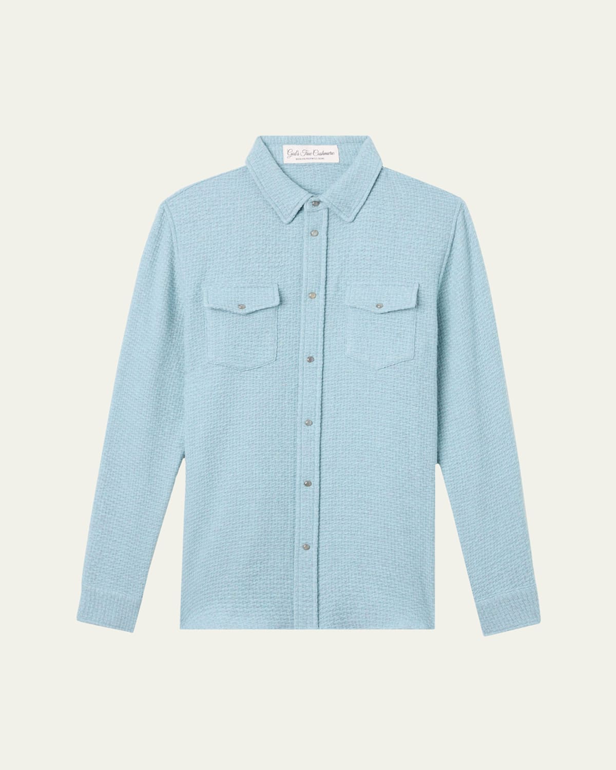 God's True Cashmere Men's Stardust Waffle Textured Cashmere Sport Shirt