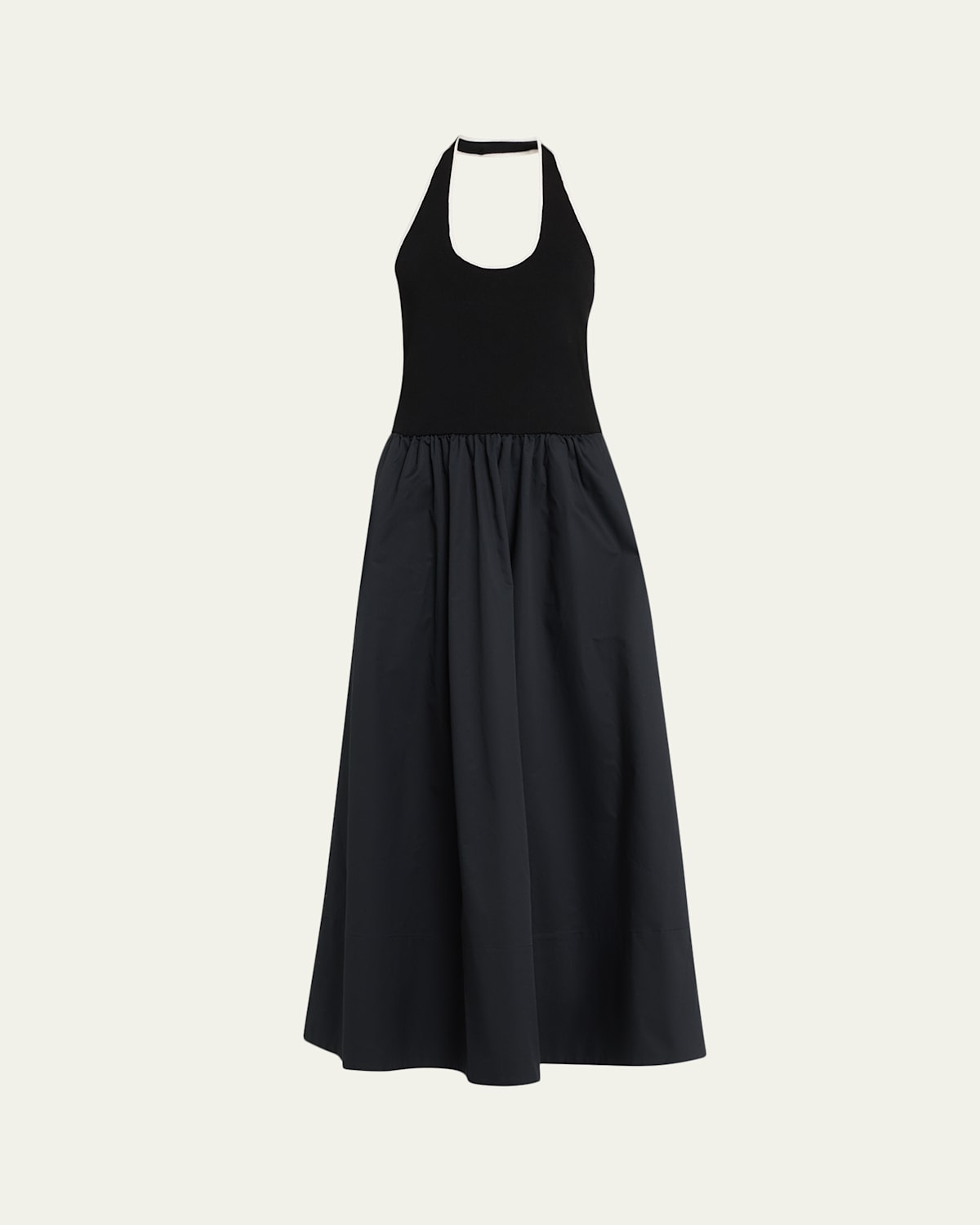 St Agni Gathered Halter Maxi Dress In Black
