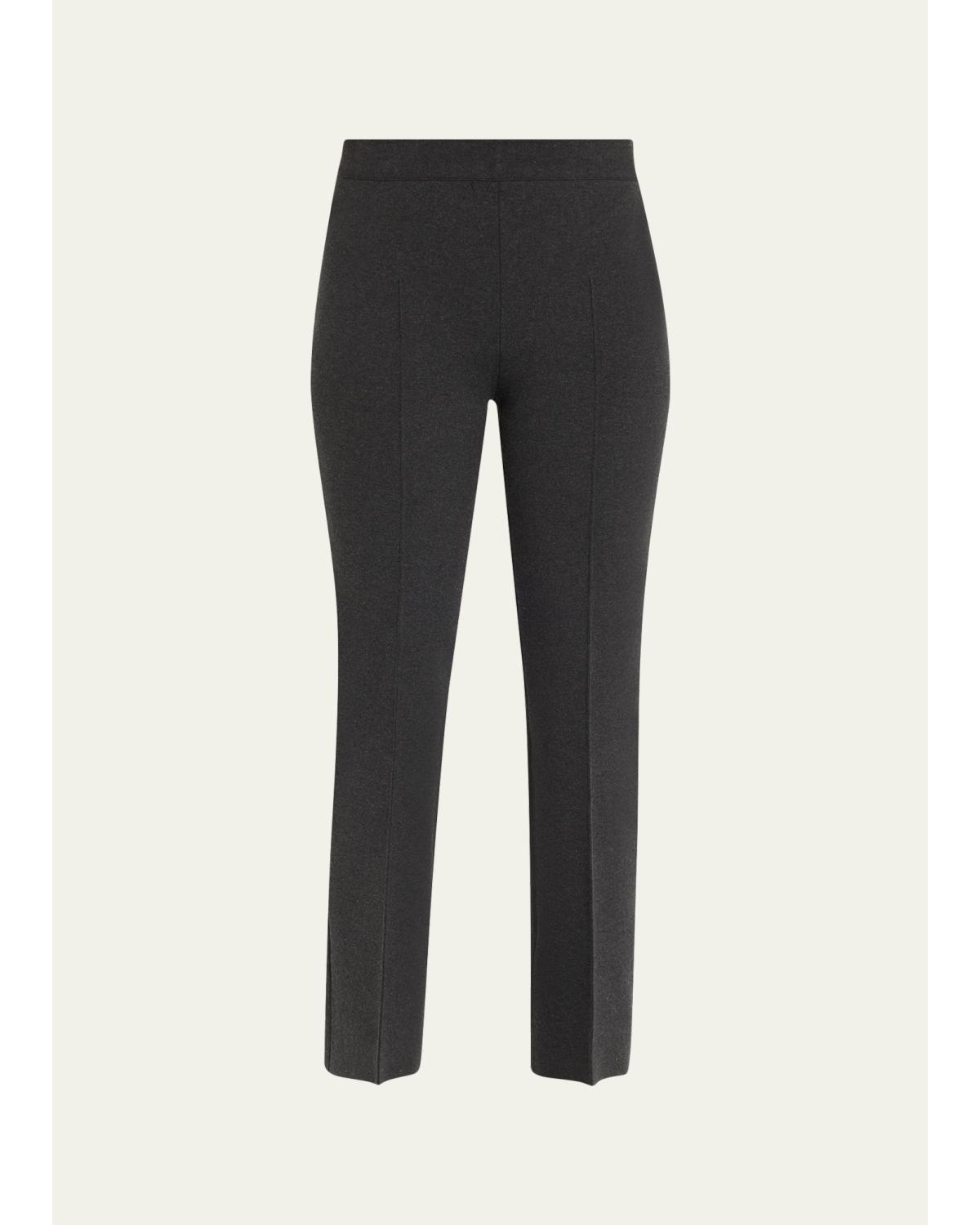 High Sport Kick Cotton-knit Kickflare Ankle Pull-on Pants In Black