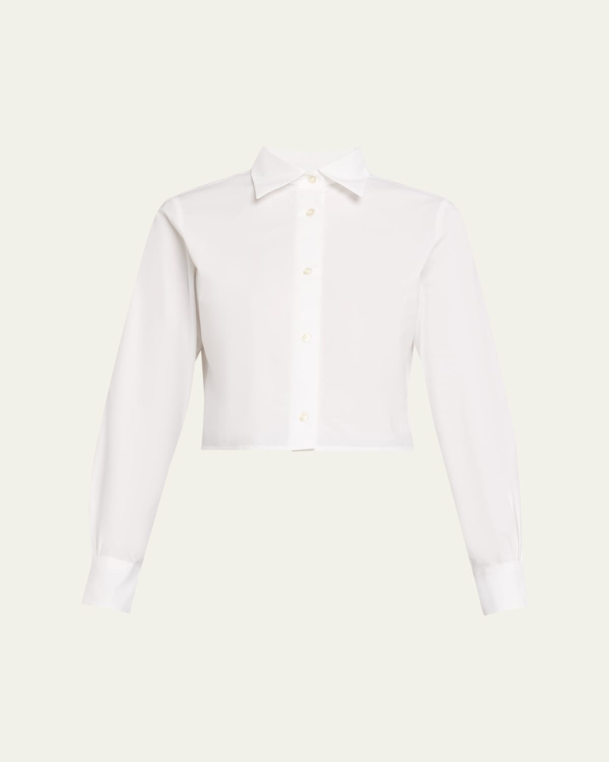 Officine Generale Cataleya Cropped Cotton Poplin Shirt In White