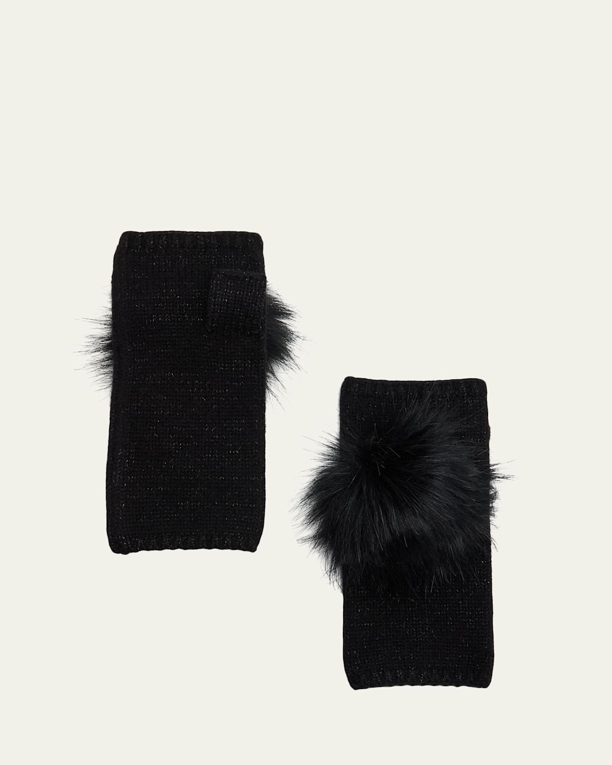 Carolyn Rowan Cashmere Lurex Fingerless Gloves In Black
