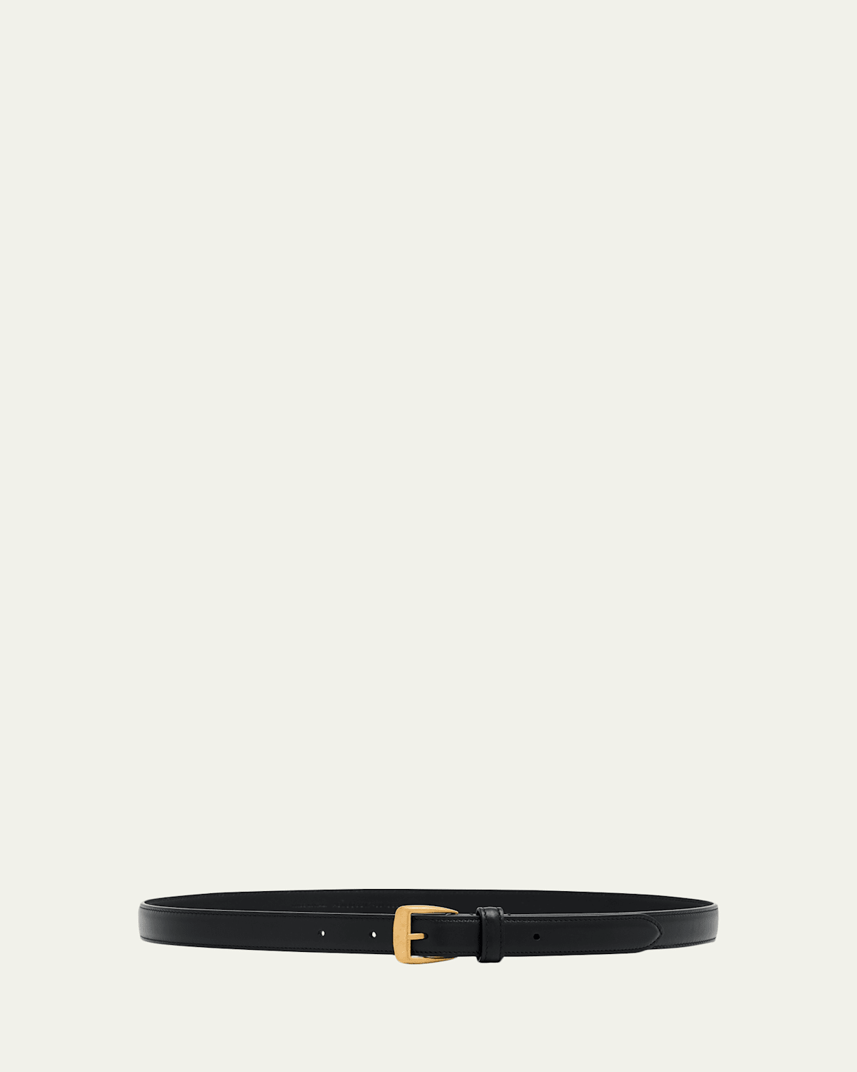 Saint Laurent Thin Leather Belt In Black