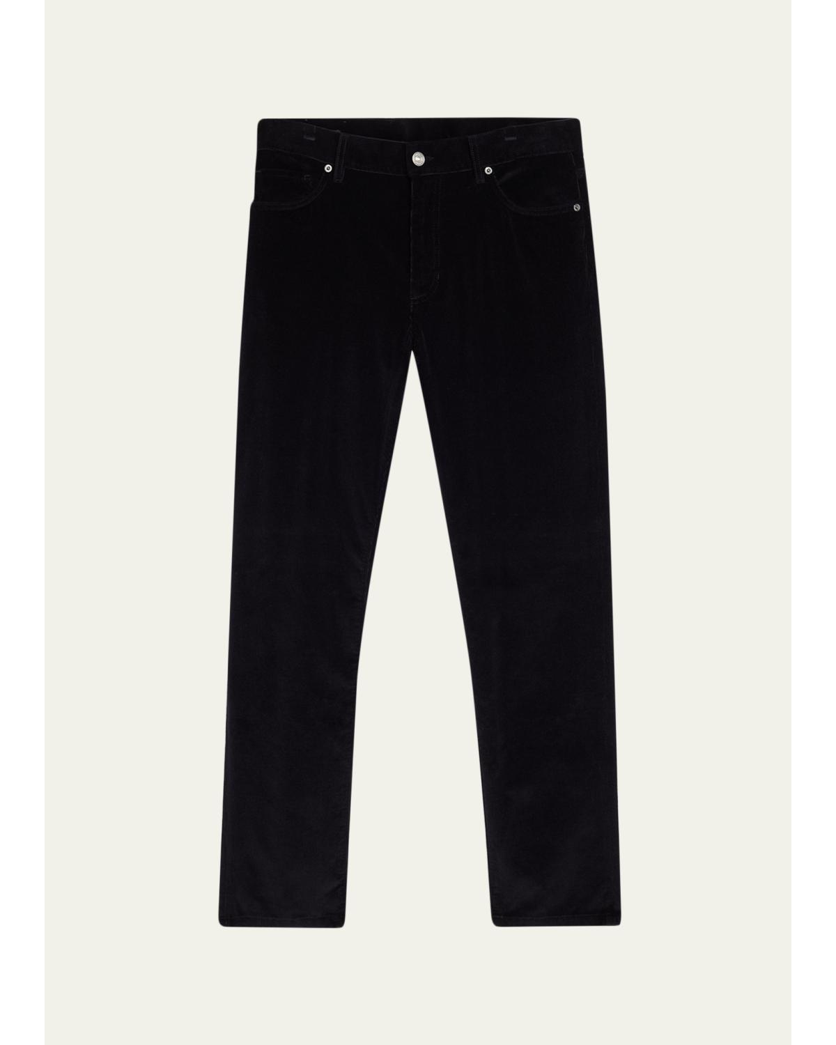 Men'S Dark Gray Corduroy Straight-Leg Jeans
