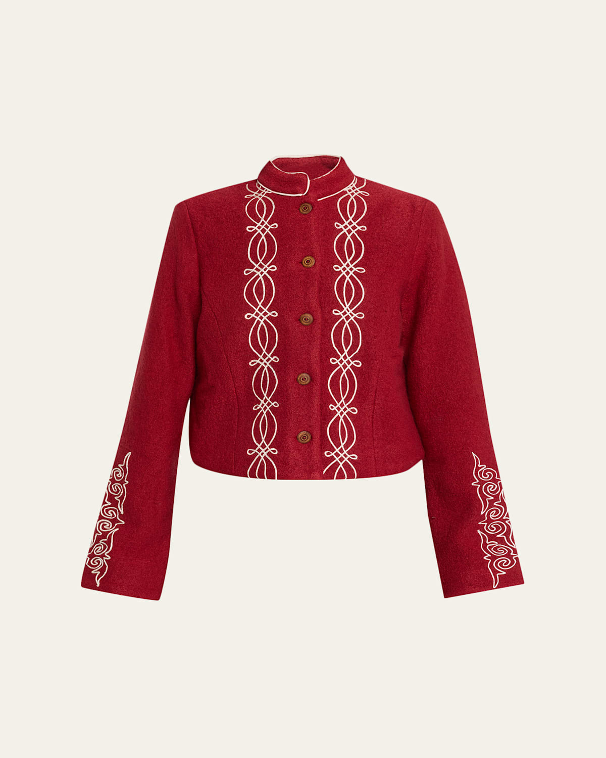 Alix Of Bohemia Corinne Embroidered Jacket In Red