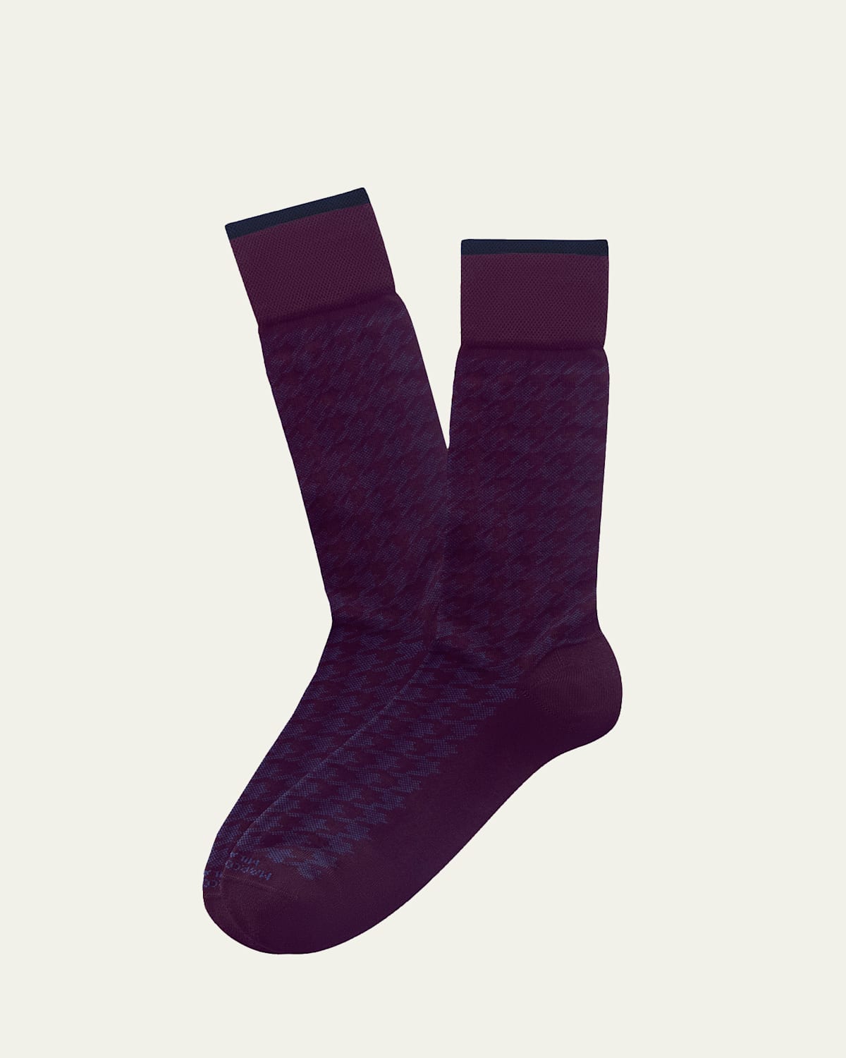 Marcoliani Men's Modal-Blend Houndstooth Crew Socks