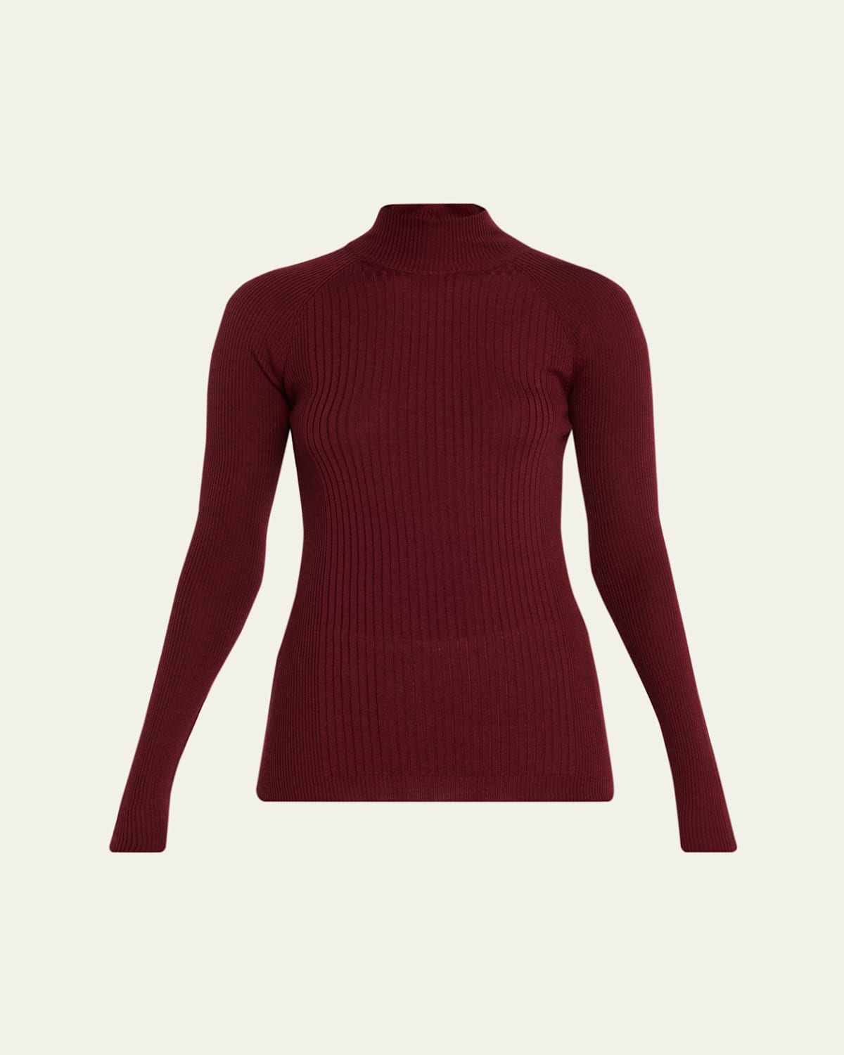 Sasuphi Lupetto Turtleneck Cashmere Rib Sweater In Burgundy