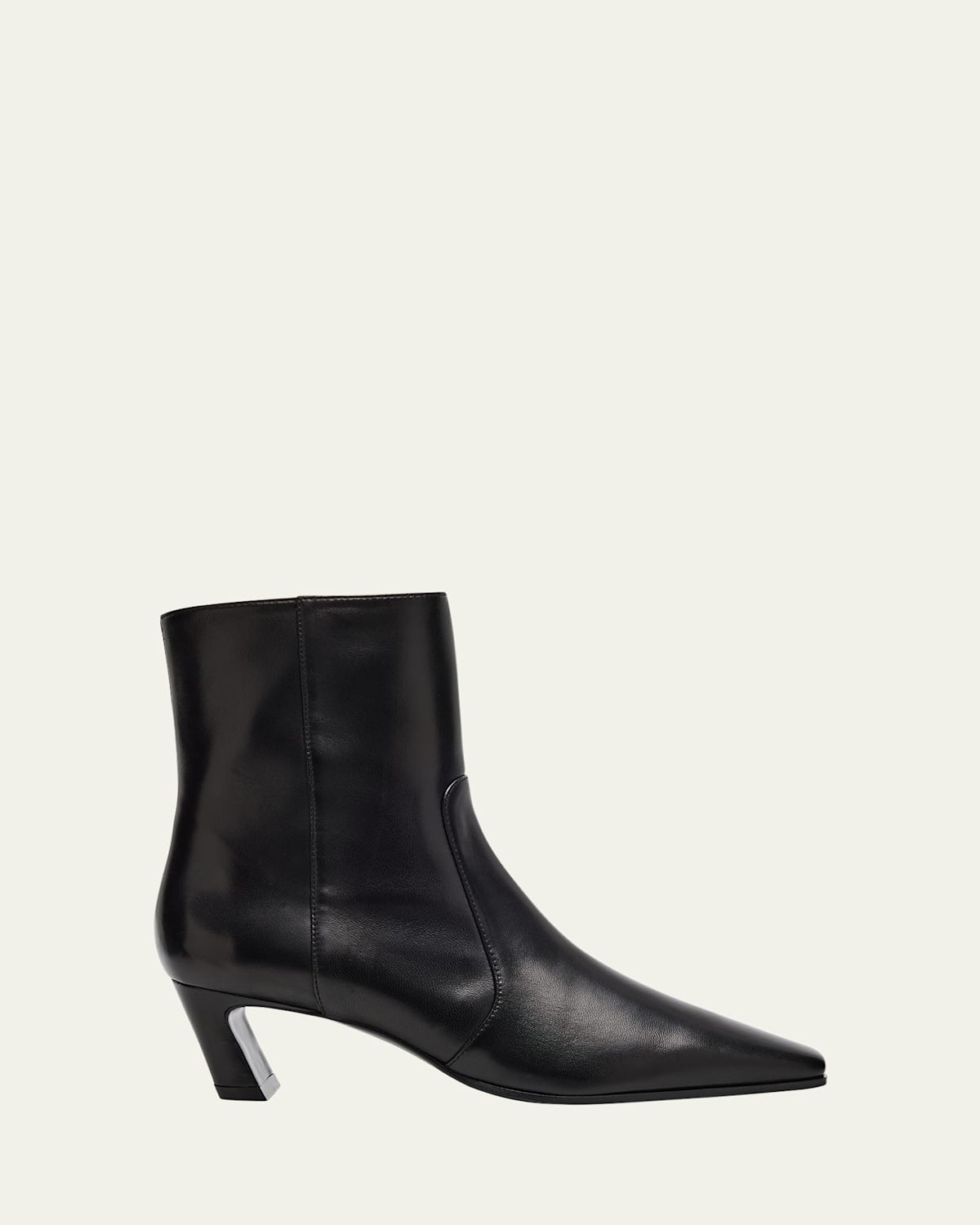 Stuart Weitzman 50mm Stassi Leather Zip Booties In Black