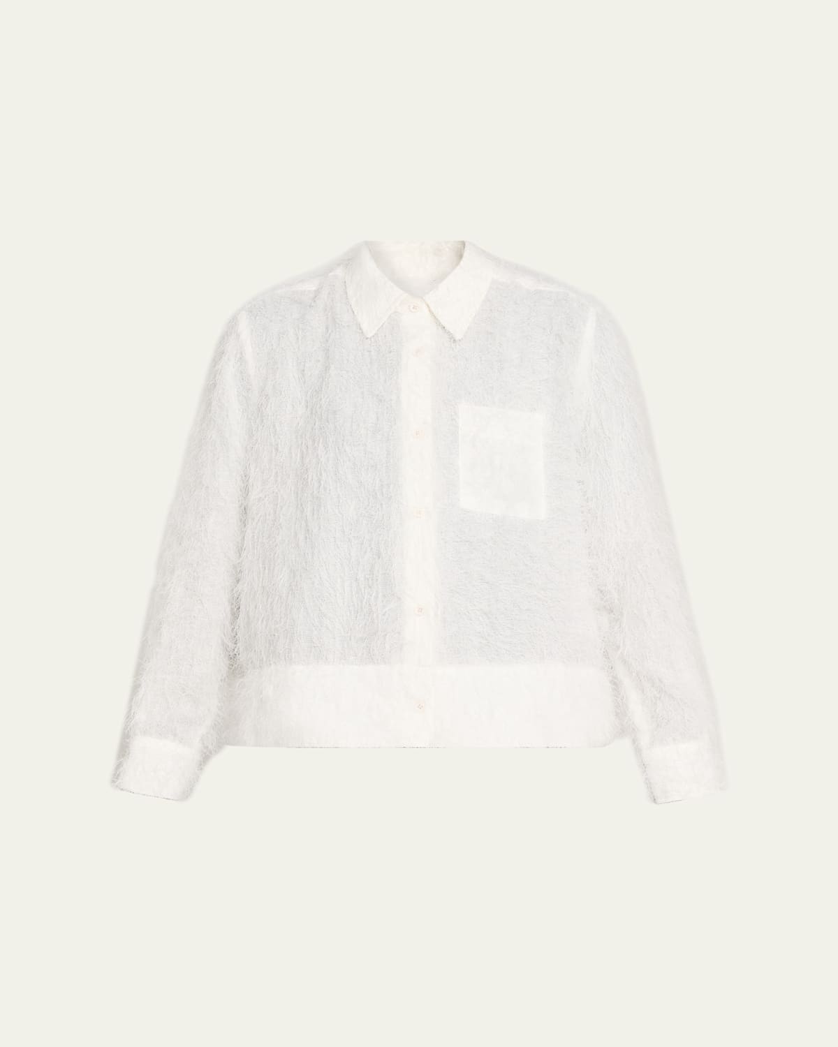 Melitta Baumeister Foam Bottom Fringed Button-down Shirt In White