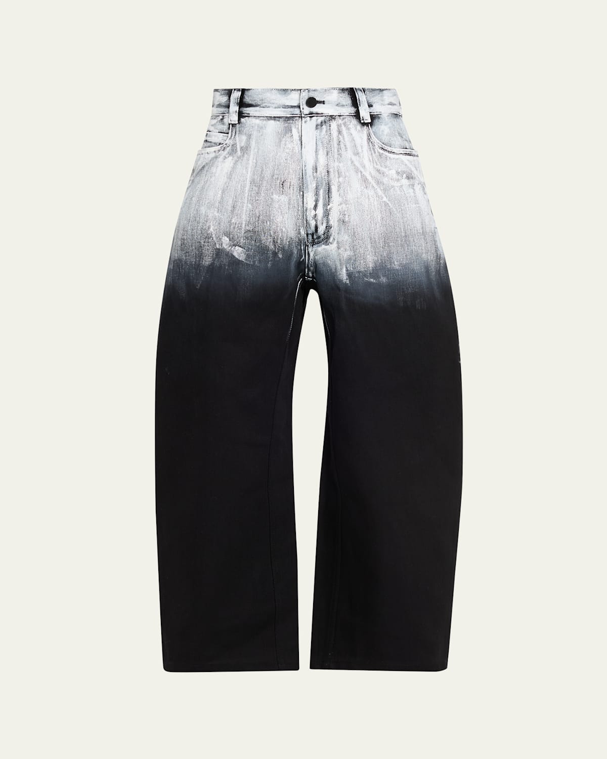 Melitta Baumeister Painted Glow Cropped Denim Pants In White