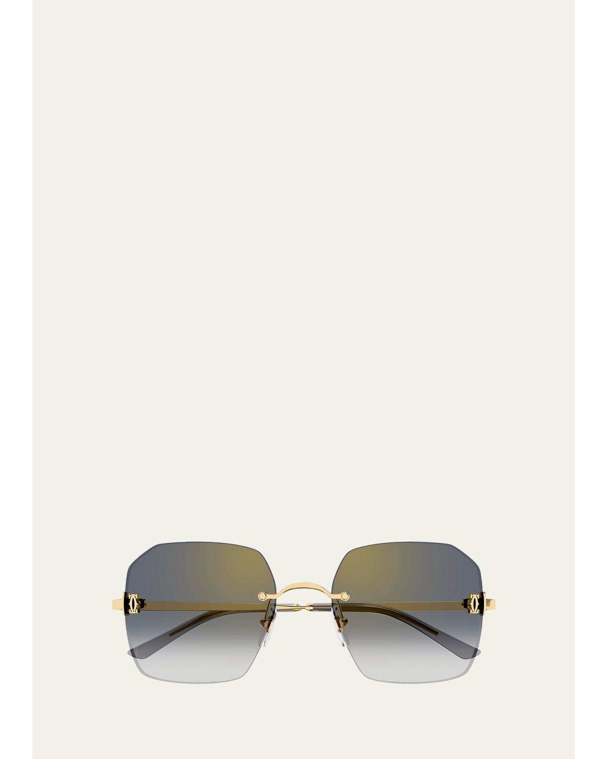 Cartier CT0591S-002 Sunglasses Gold Brown Metal Cartier CT0551S 002 Sunglasses Shiny Gold Blue - eye-oo.com main image 4