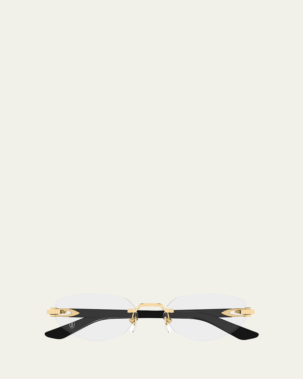 Cartier Cat-eye Metal Optical Frames In Gold