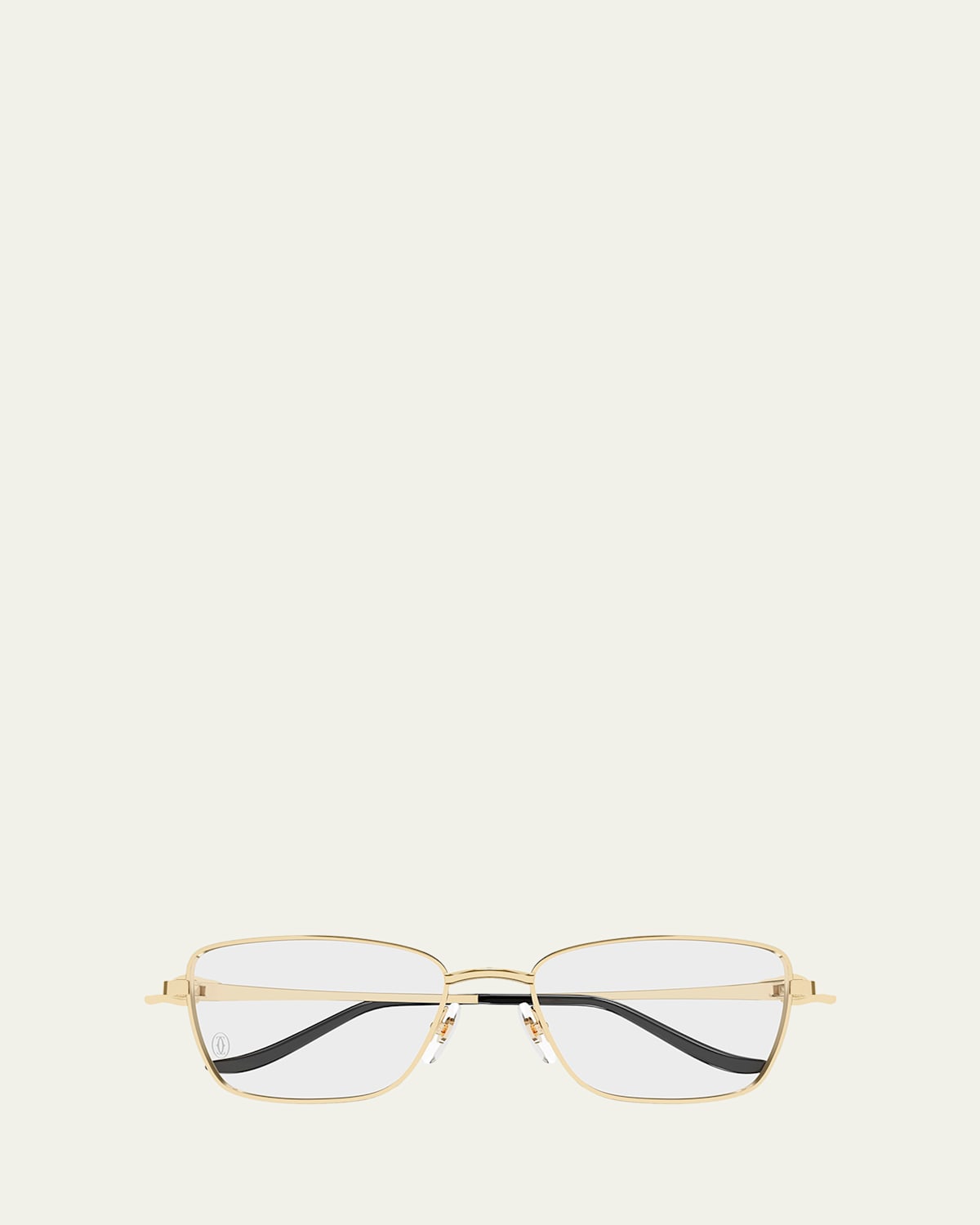 Cartier Panthere Classic 55mm Square Metal Optical Glasses In Gold