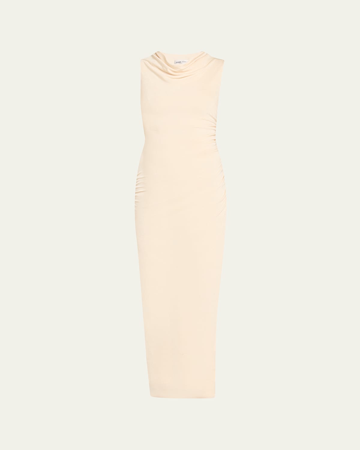 Anna Quan Amali Draped Cowl-neck Jersey Dress In White