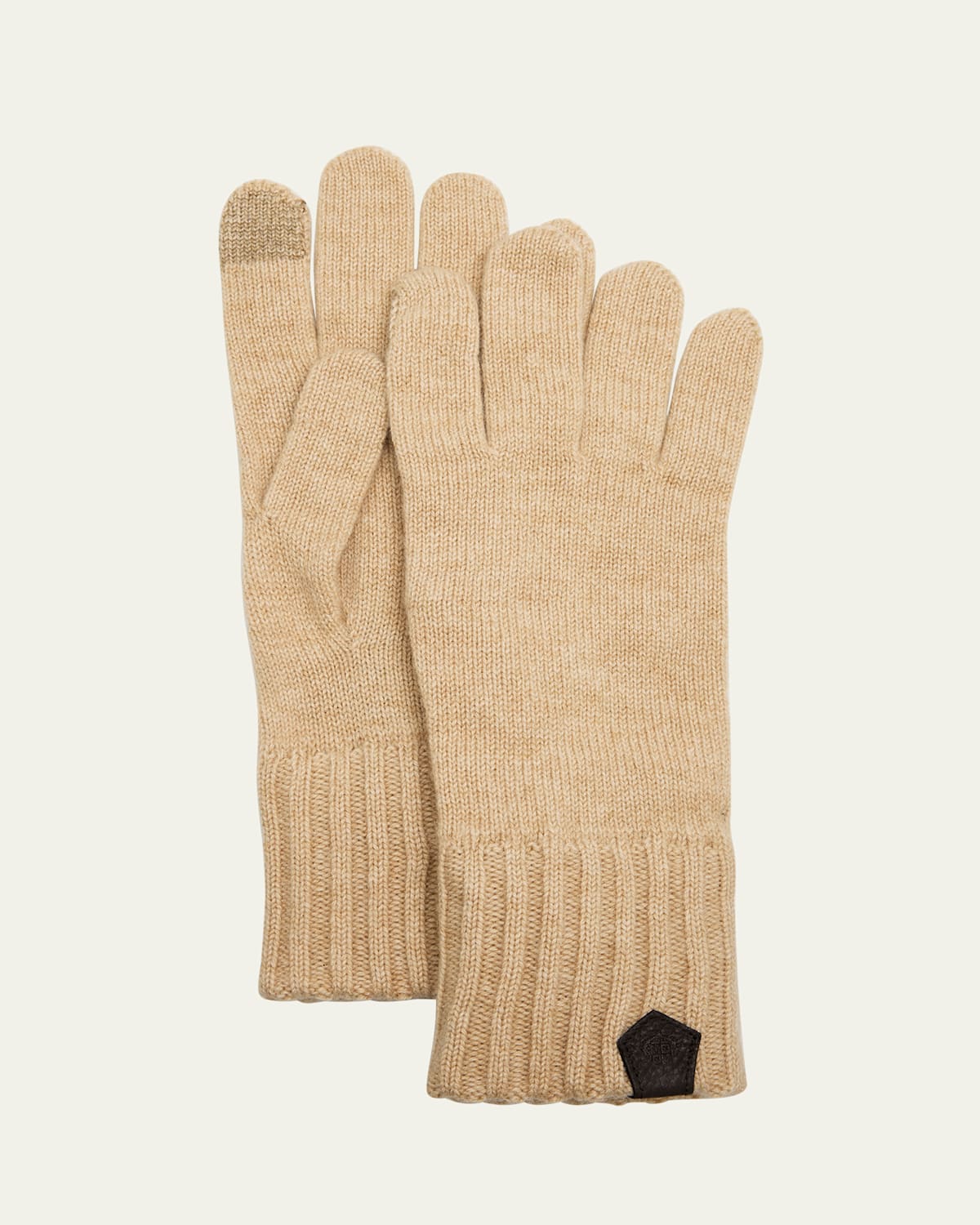 Loro Piana Men's English Cashmere Fisherman Rib Gloves
