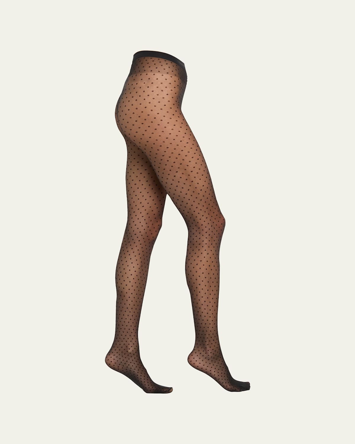 Wolford Micro Polka Dot Sheer Tights In Black