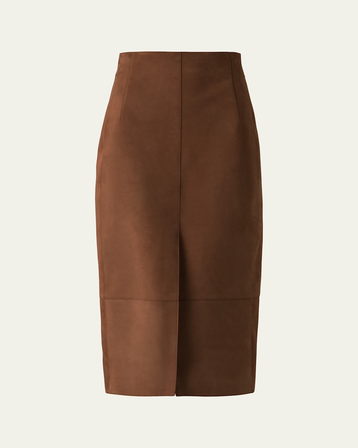 Akris Suede Midi Pencil Skirt In Brown