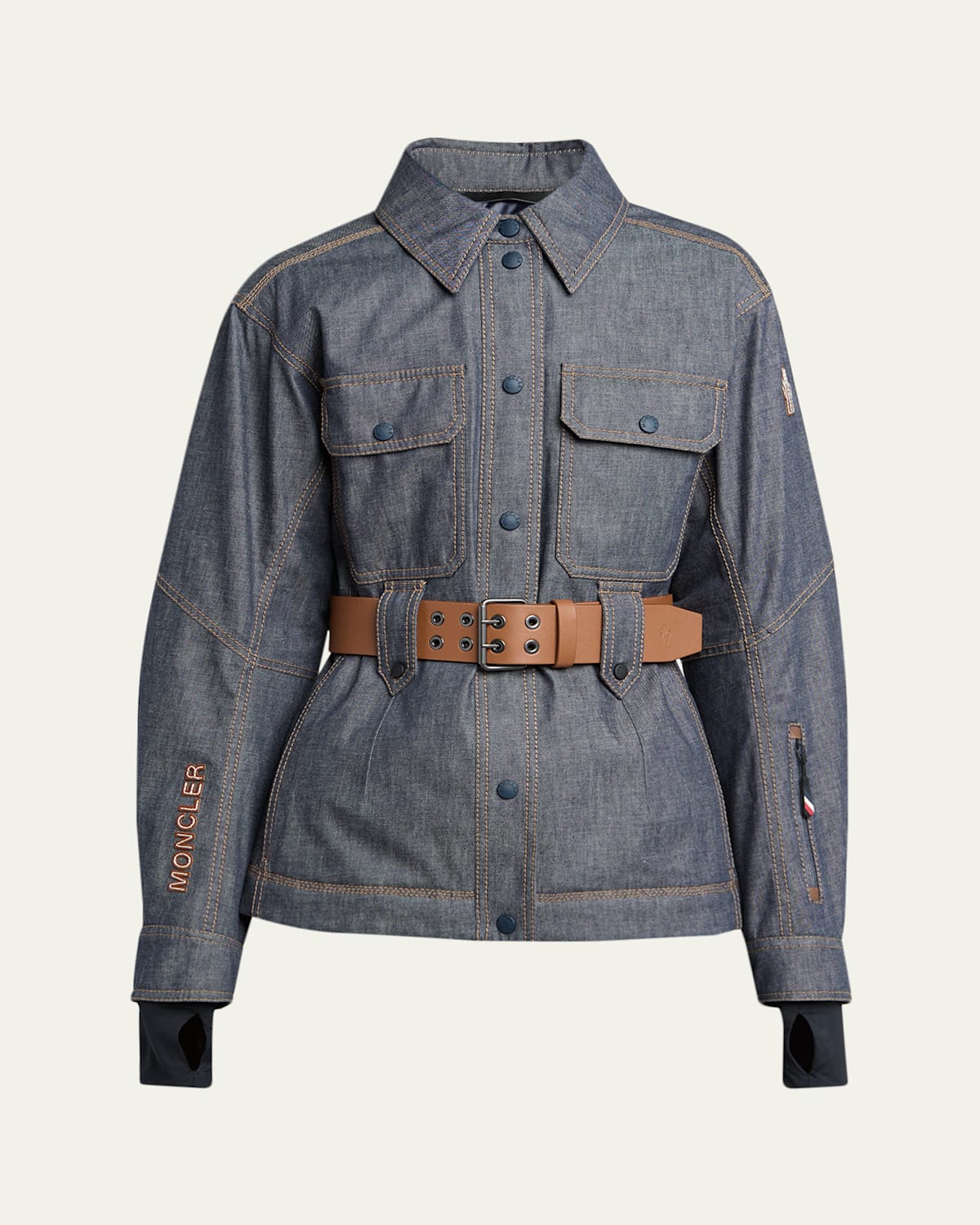 Moncler Daintree Hooded Down Ski Jacket In Gray