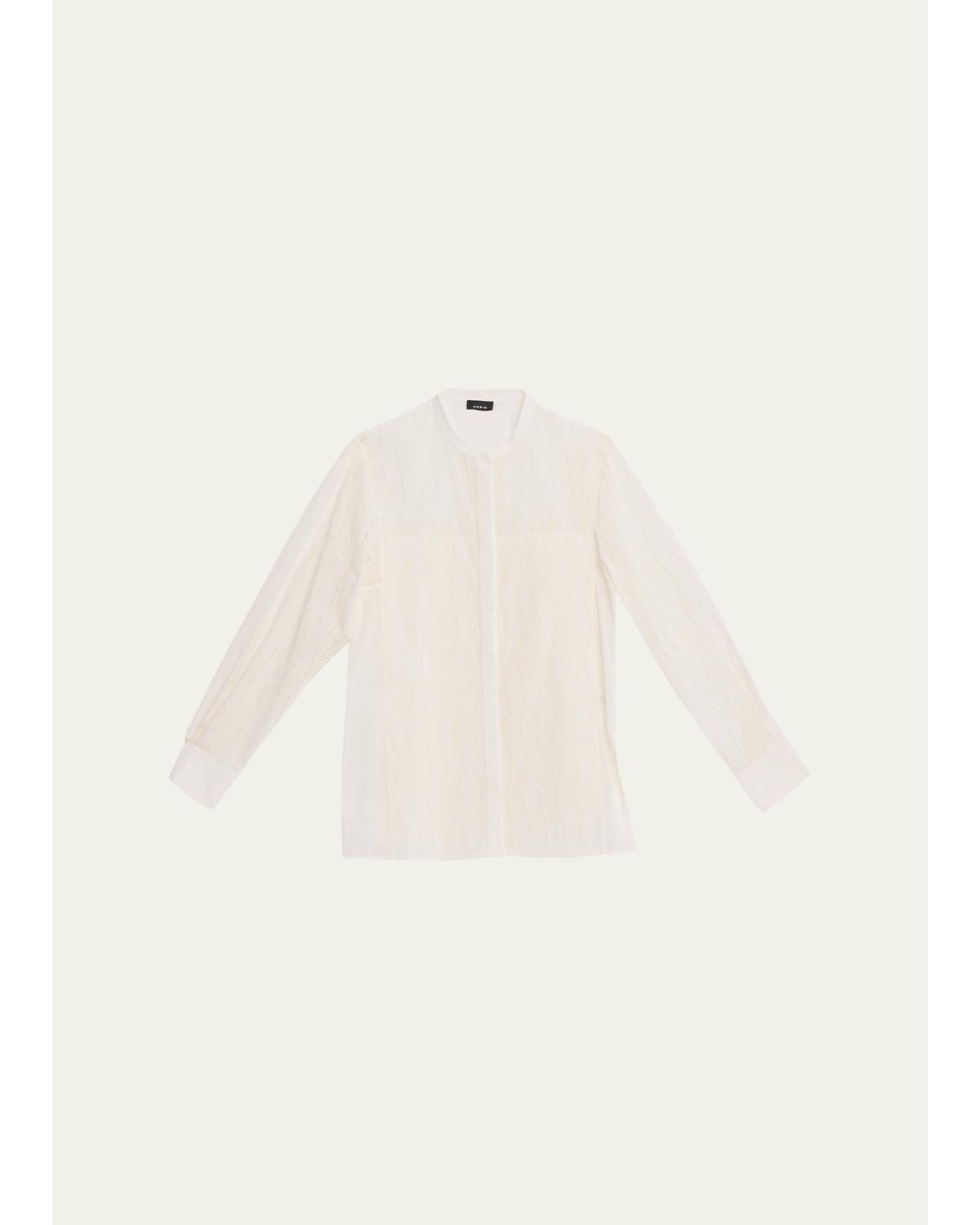 Wave Broderie Anglaise Cotton Voile Blouse
