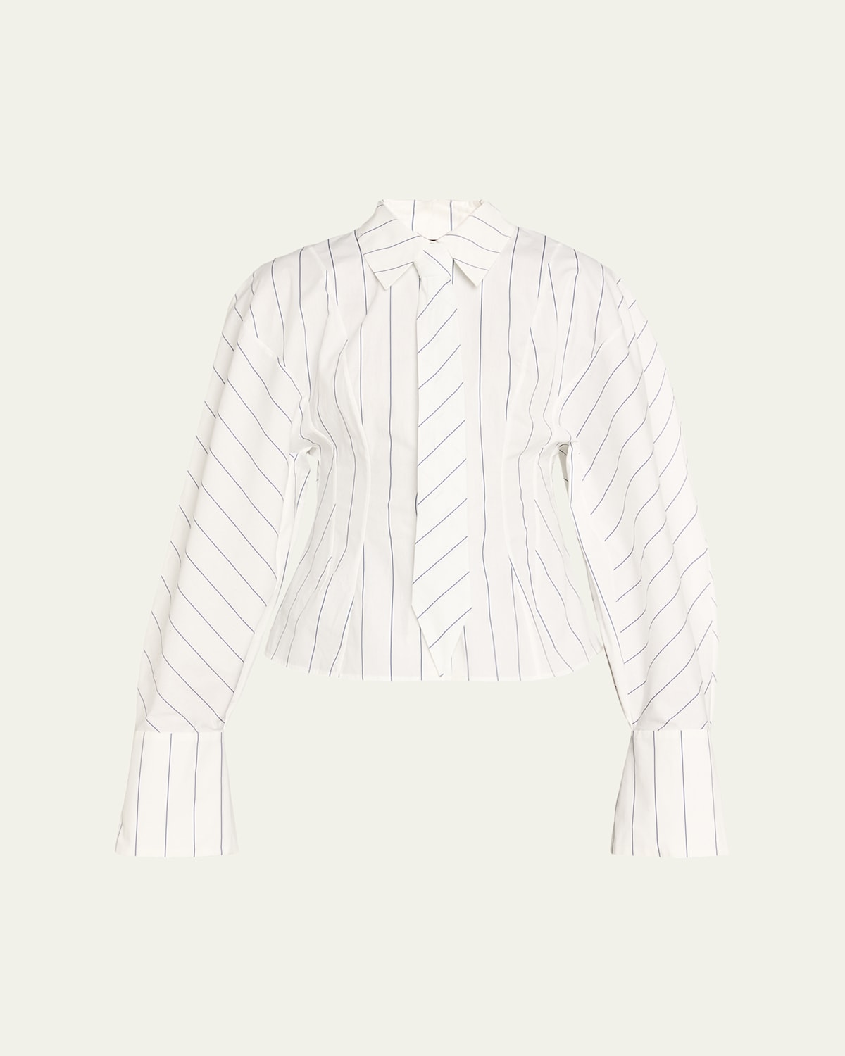 A.w.a.k.e. Oversized Puff-sleeve Poplin Shirt In White