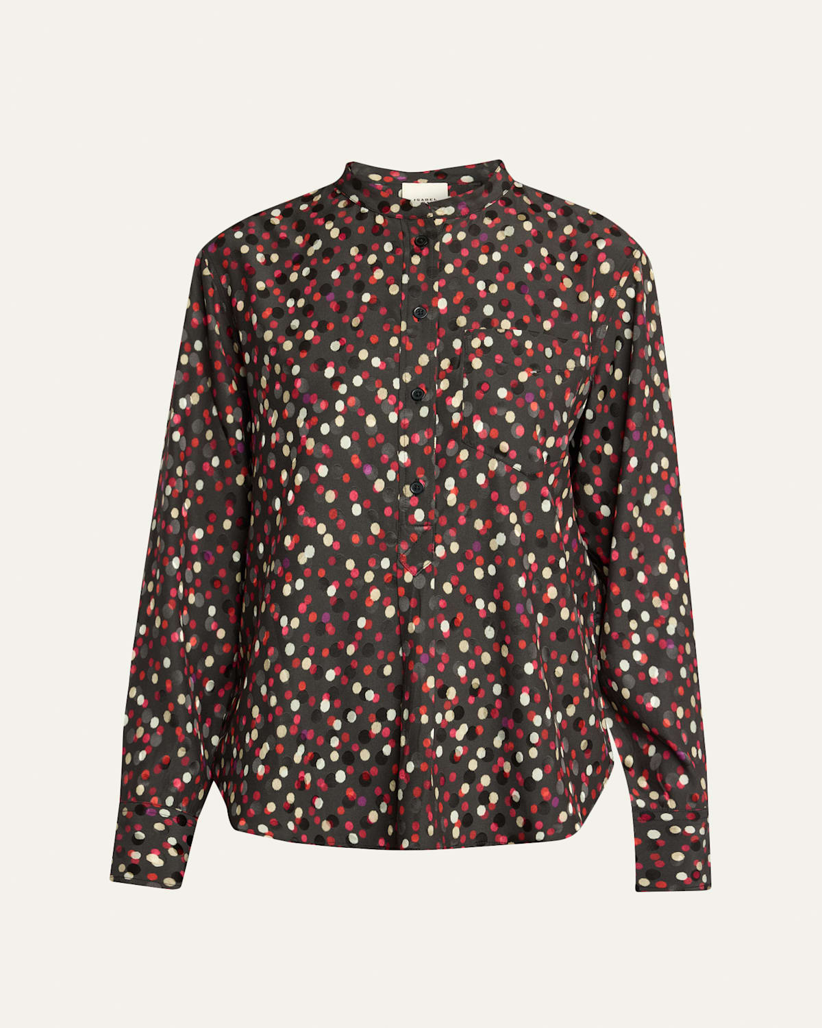 Isabel Marant Rusak Polka Dot Silk-blend Blouse In Animal Print