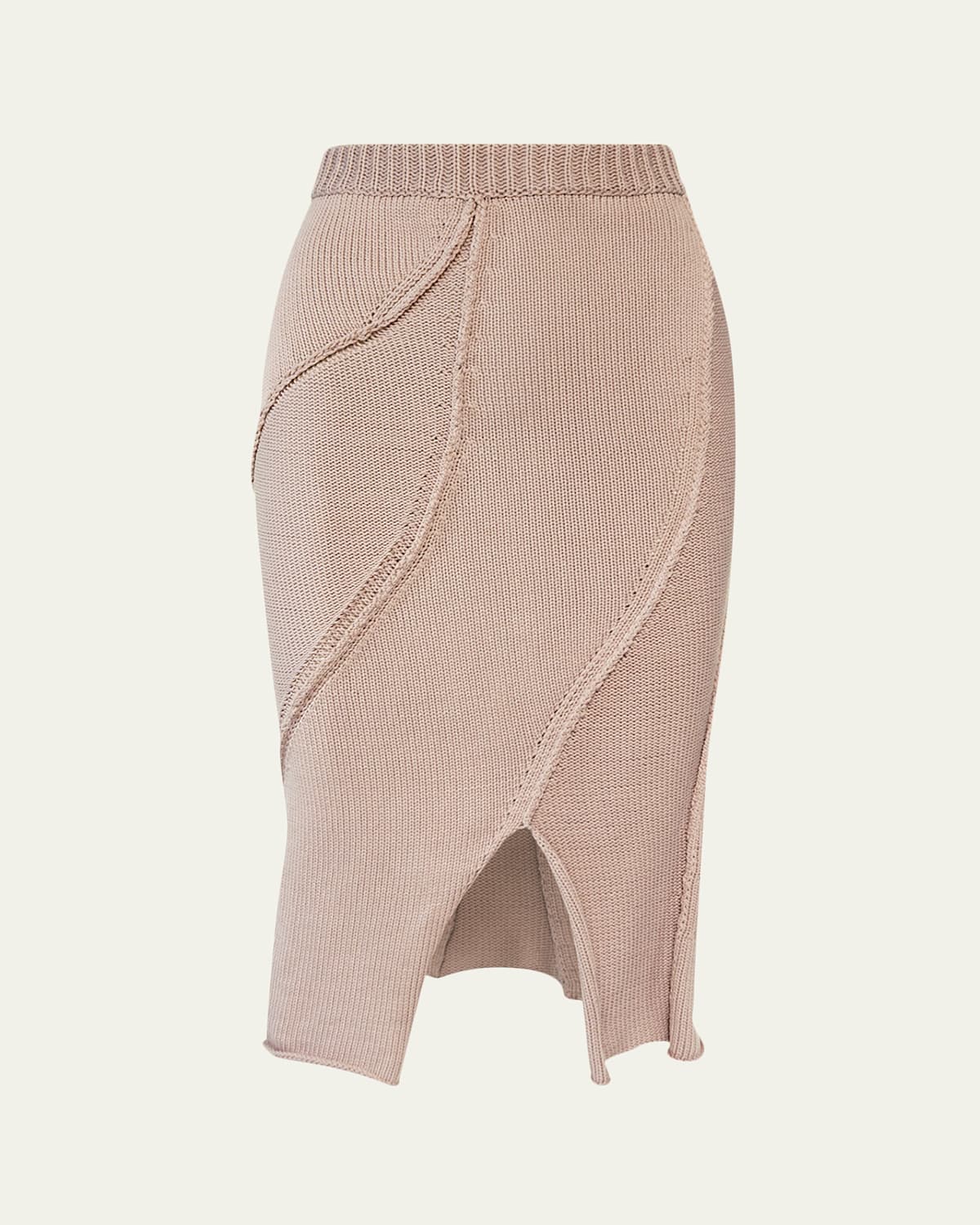 Eddy Diagonal Knit Slit Skirt