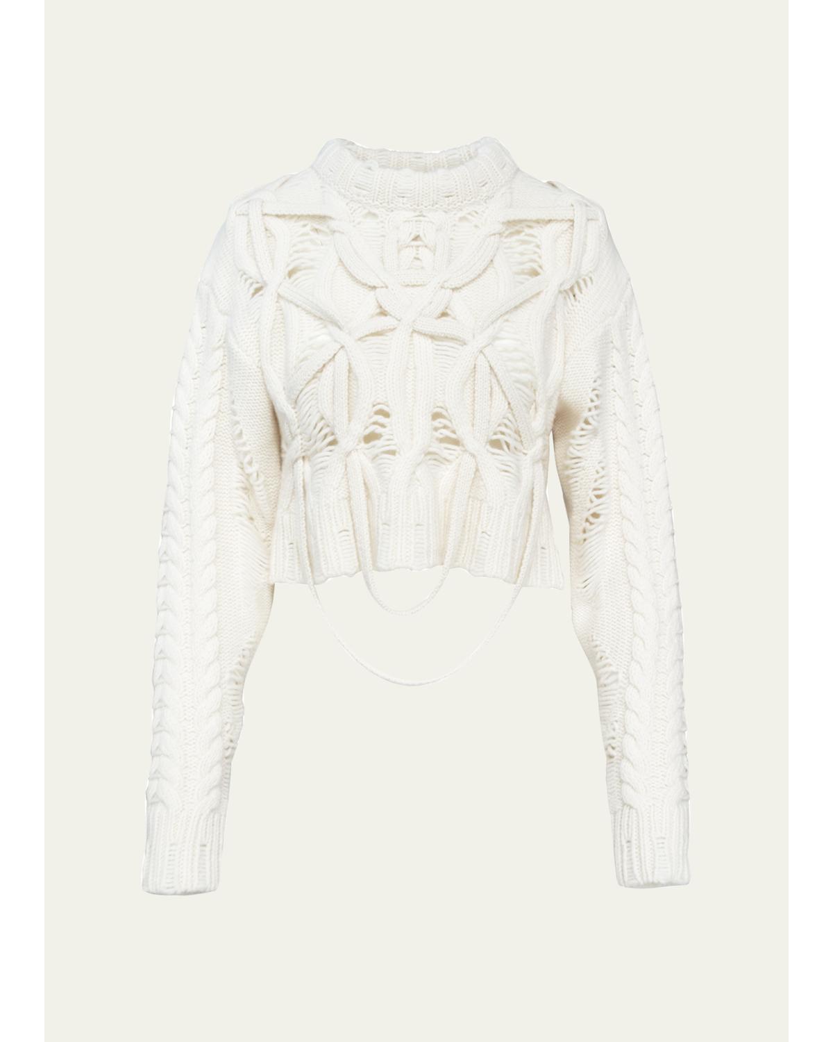 Briar Deconstructed Cable Knit Crop Sweater