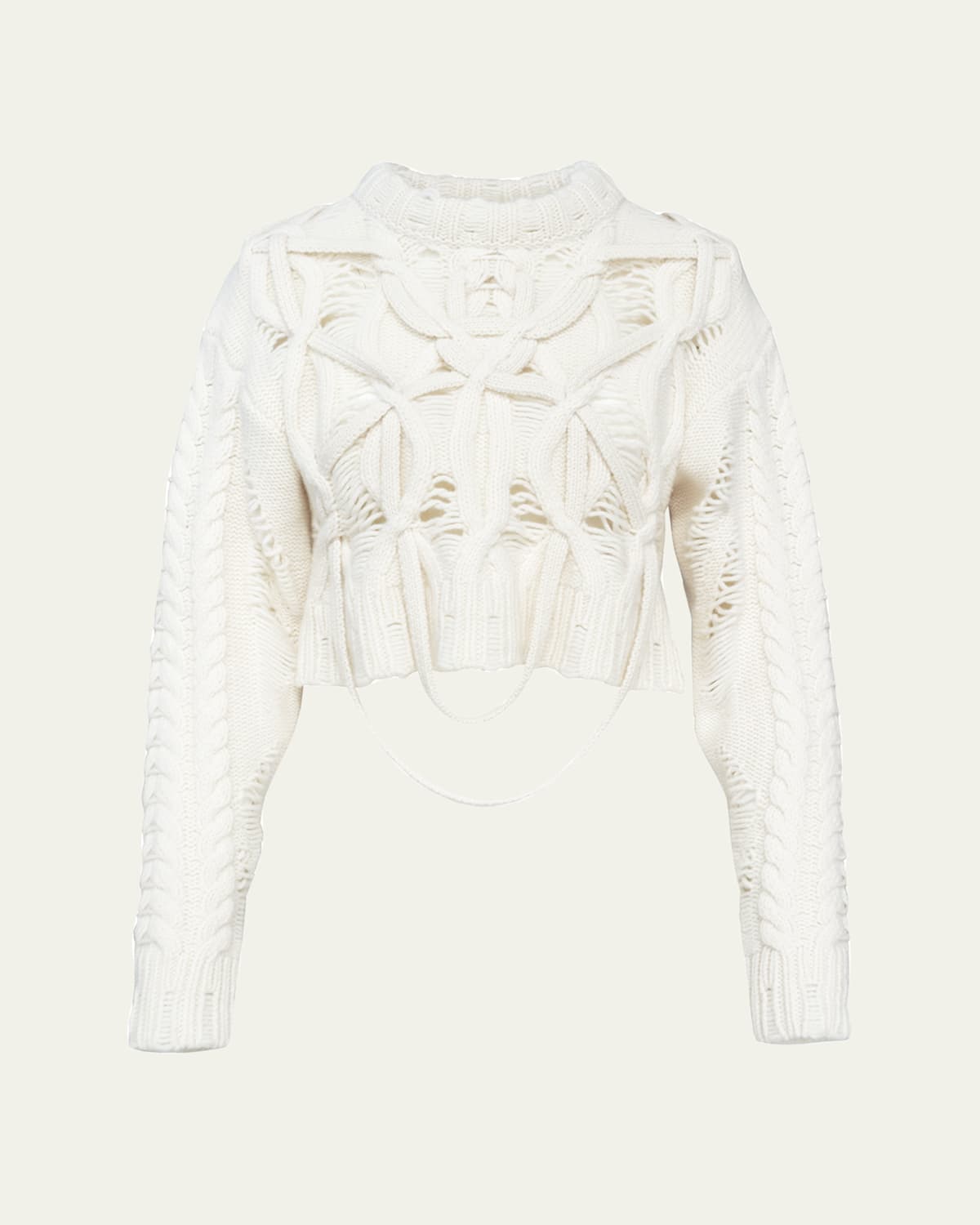 Aisling Camps Briar Deconstructed Cable Knit Crop Sweater