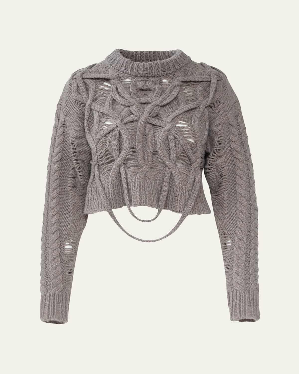 Aisling Camps Briar Deconstructed Cable Knit Crop Sweater | Thumbnail 4