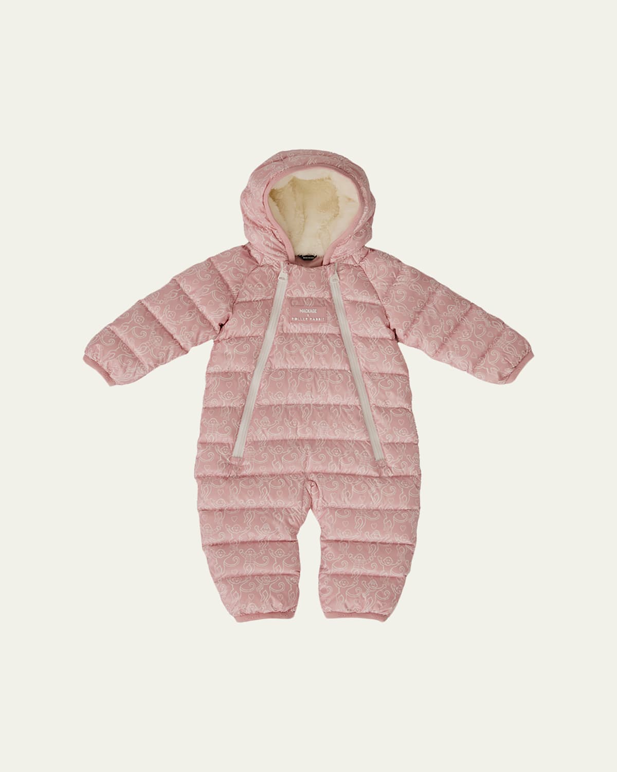 Mackage X Roller Rabbit Kid's Bambi Channel Quilt Down Snowsuit In Pink