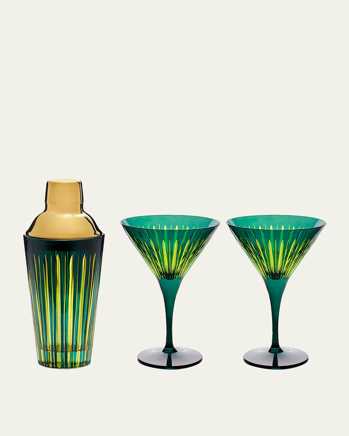 L'Objet Prism Cocktail Shaker & Martini Glass Set