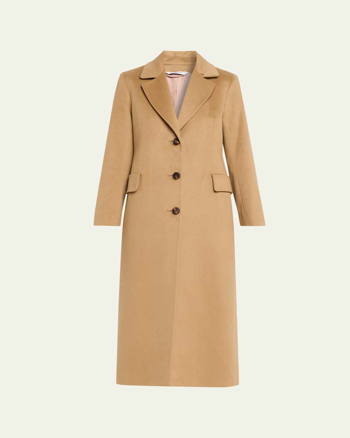 Fleurette Mia Italian Wool Maxi Coat In Brown