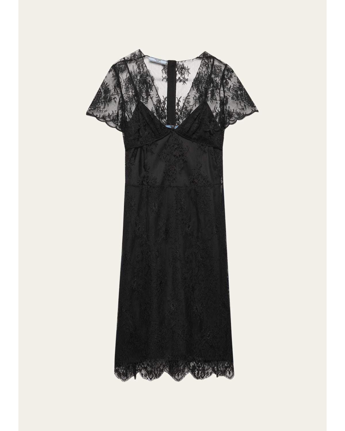 Short-Sleeve Lace Dress