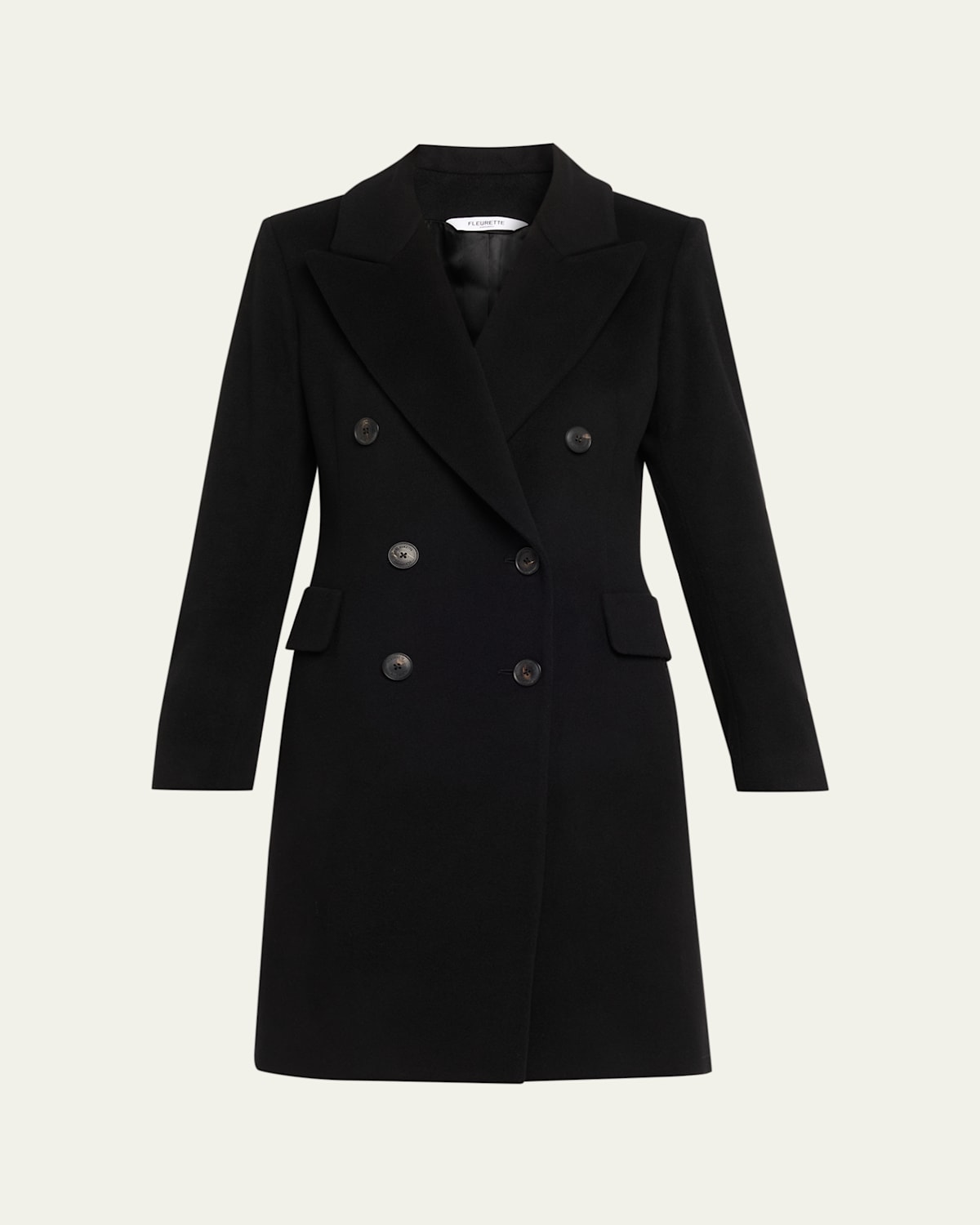 Fleurette Mimi Italian Wool Coat In Black