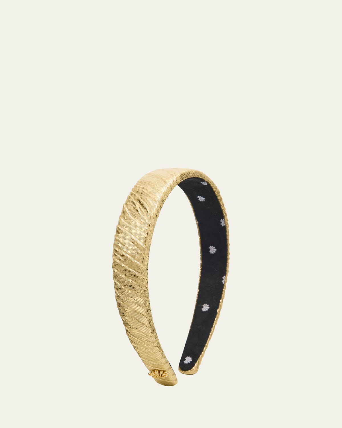 Lele Sadoughi Charlotte Crinkled Silk Headband In Gold