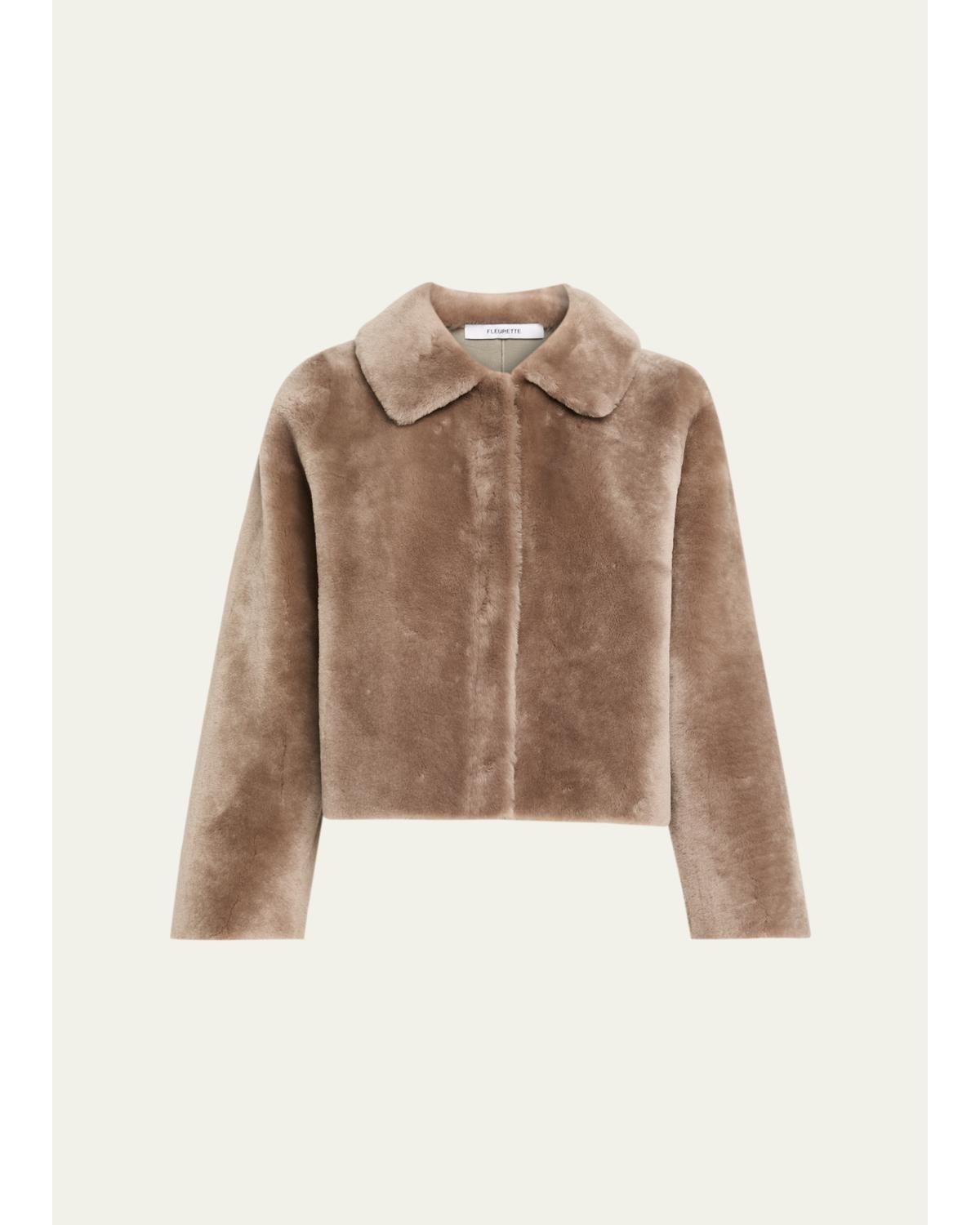 Odette Reversible Cropped Shearling Jacket