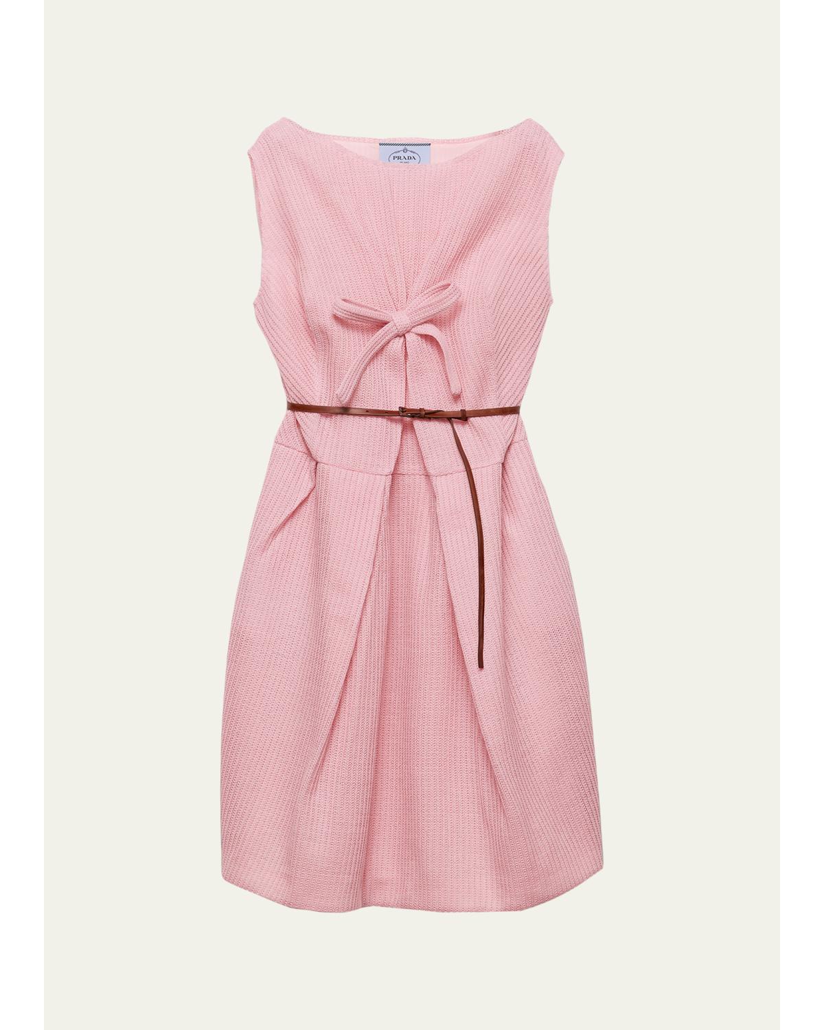 Oscar de la Renta Wool Bow-Front Dress
