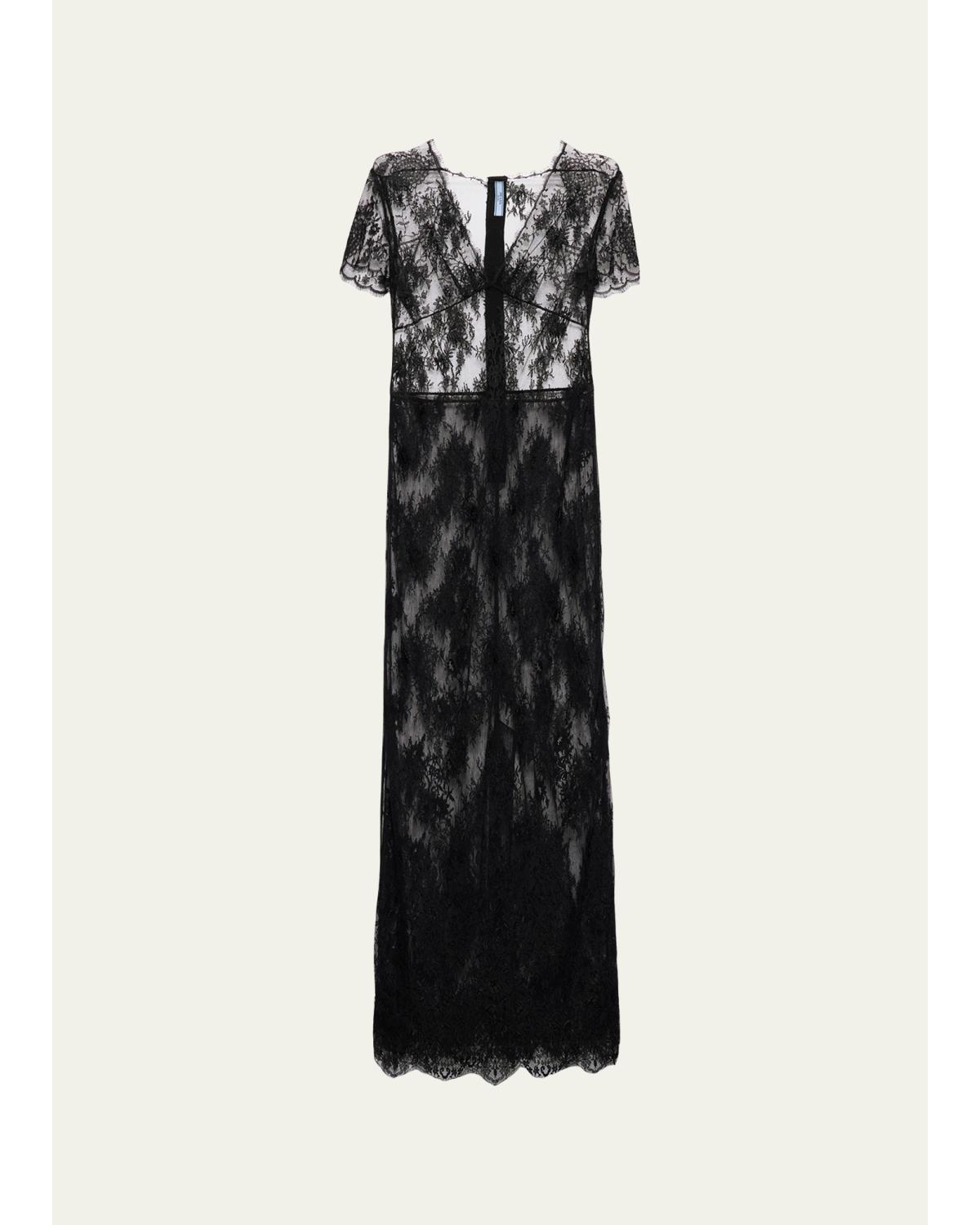 Short-Sleeve Lace Dress
