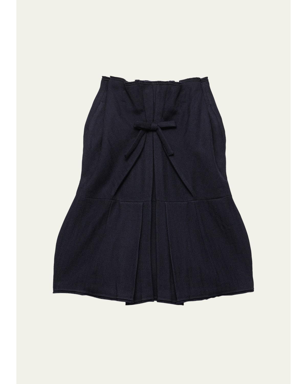 Chevron Pleated Fit-And-Flare Skirt