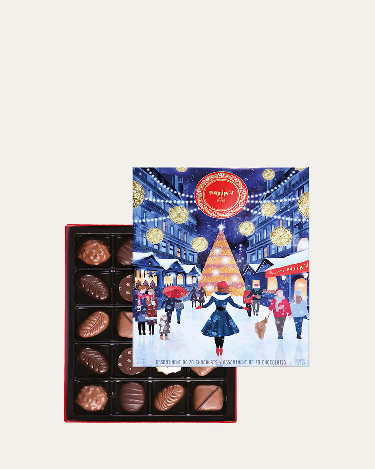 Maxim's de Paris Christmas in Paris Chocolate Gift Box, 20 Pieces