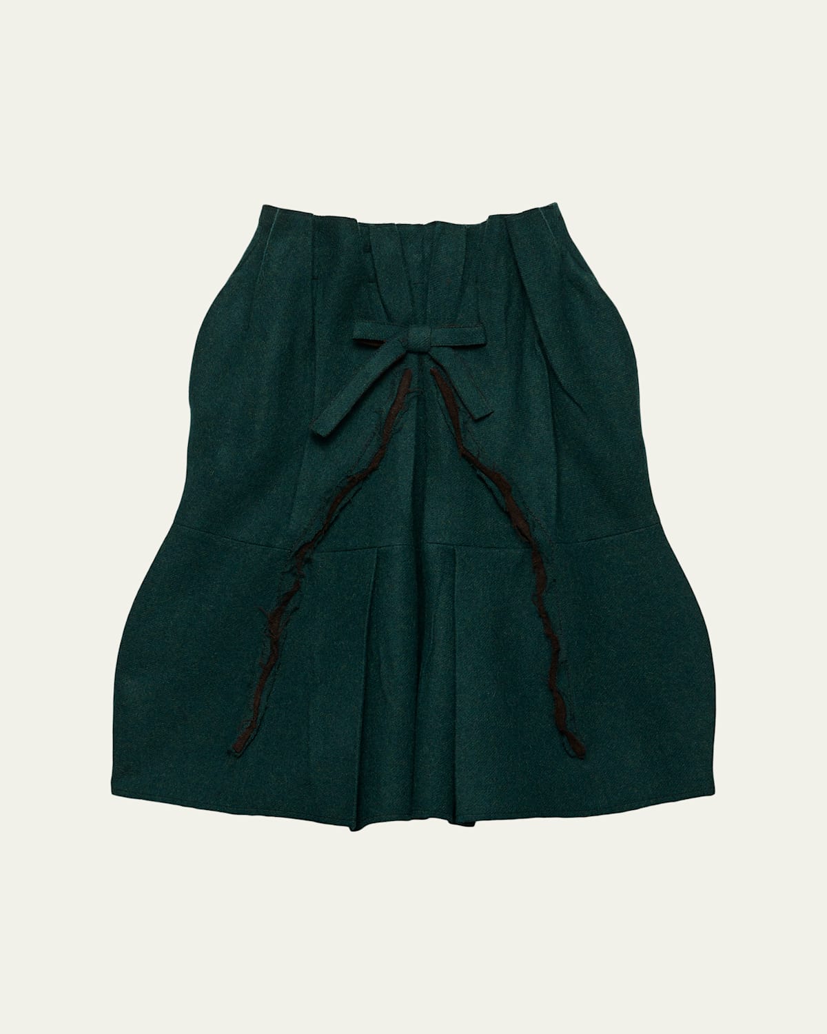Prada Shetland Pleated Fit-and-flare Skirt In Green