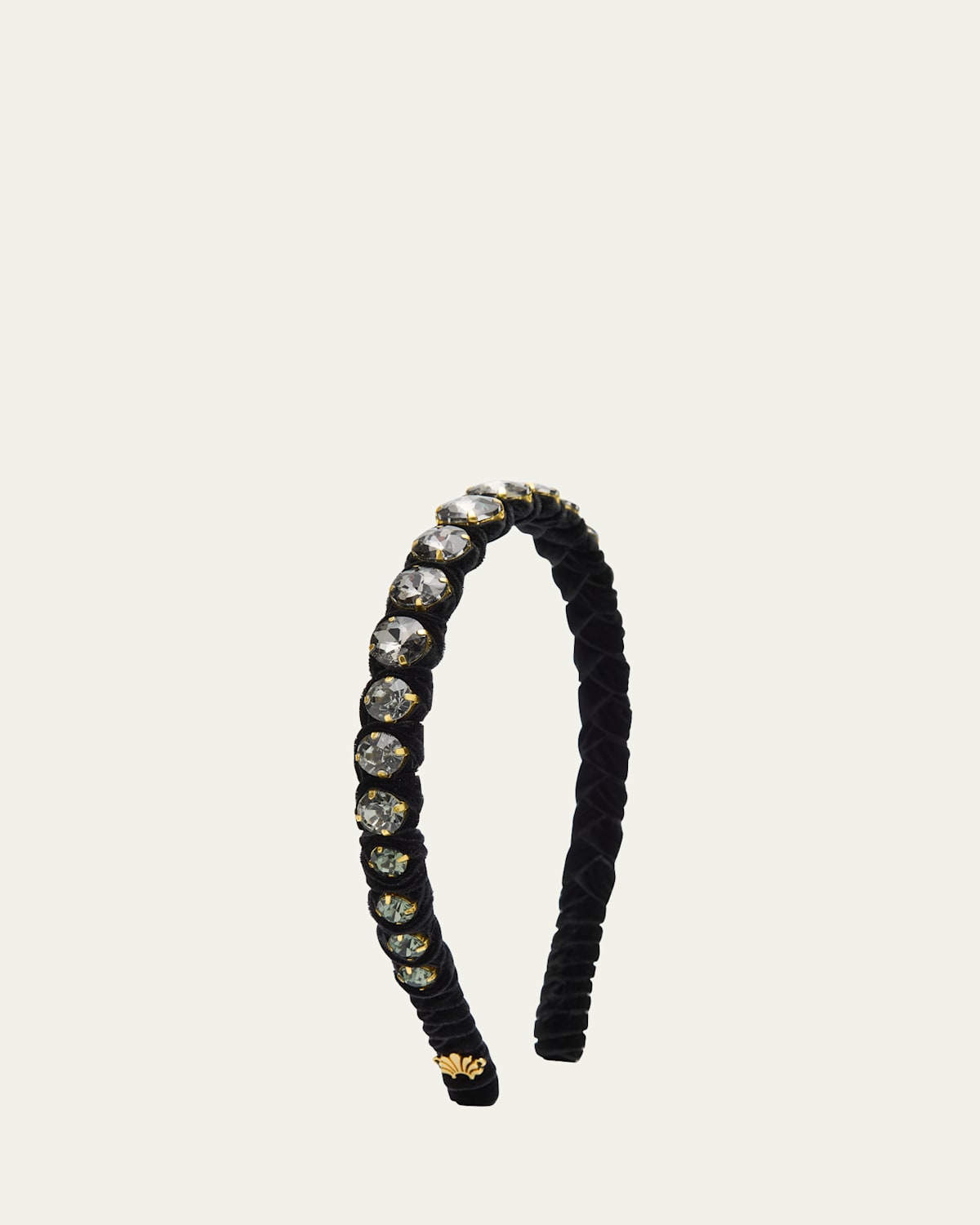 Lele Sadoughi Graduated Crystal Velvet Headband