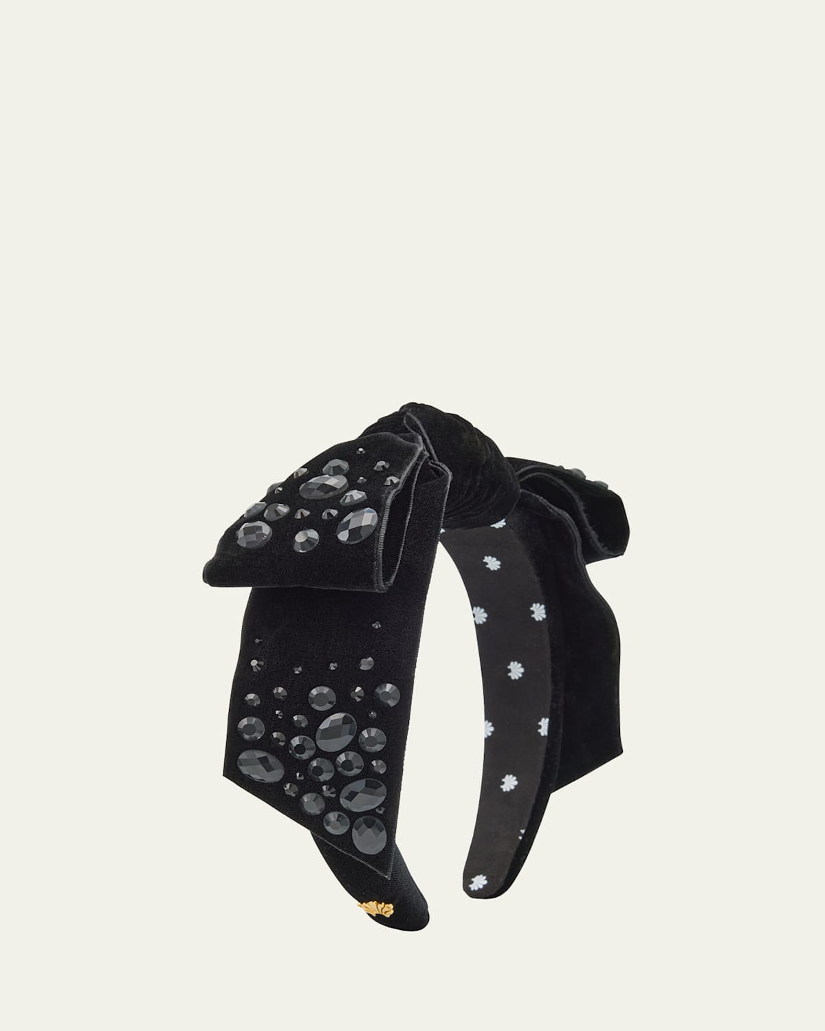 Lele Sadoughi Shirley Crystal-embellished Velvet Headband In Black