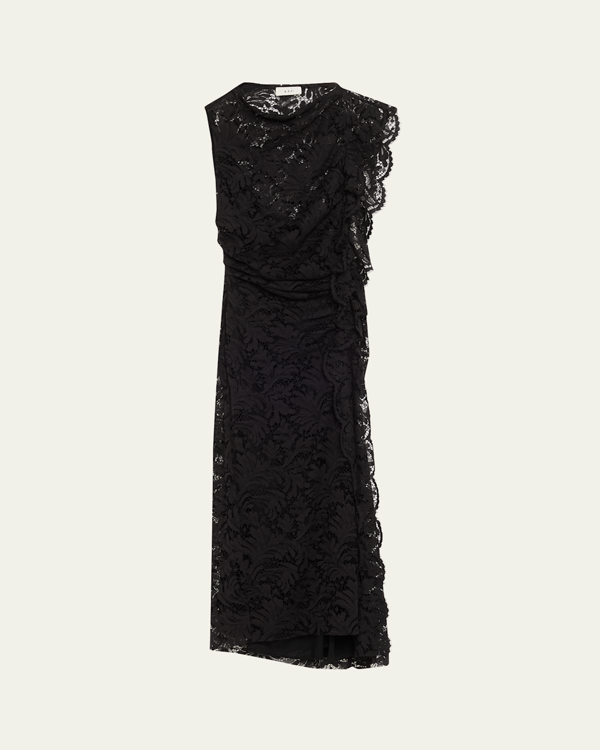 A.l.c Astrid Draped Lace Dress In Black